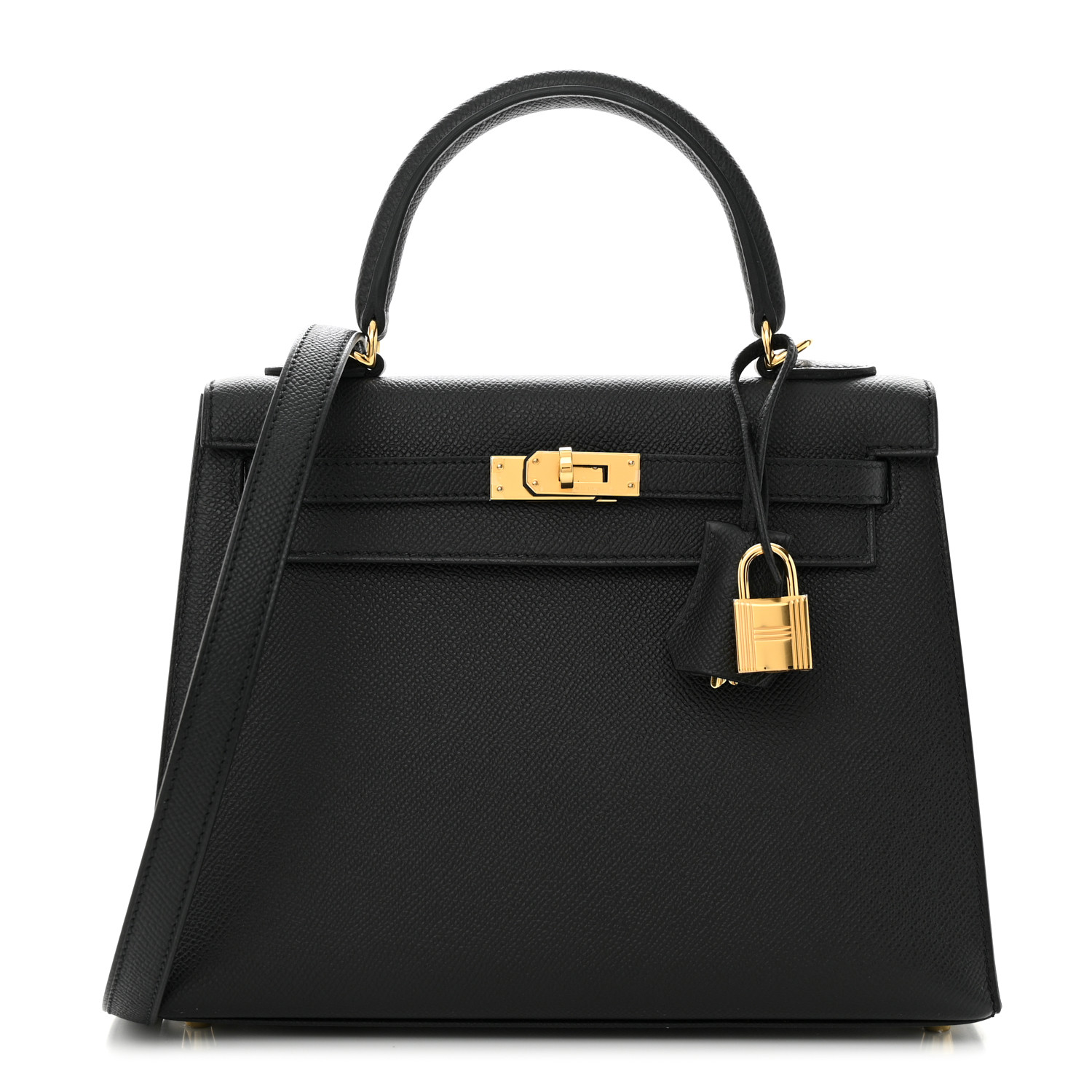 Epsom Kelly Sellier 25 Noir - luxuryevafr