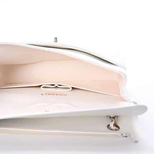 Chanel Double Flap Caviar — Blanc Chic - luxuryevafr