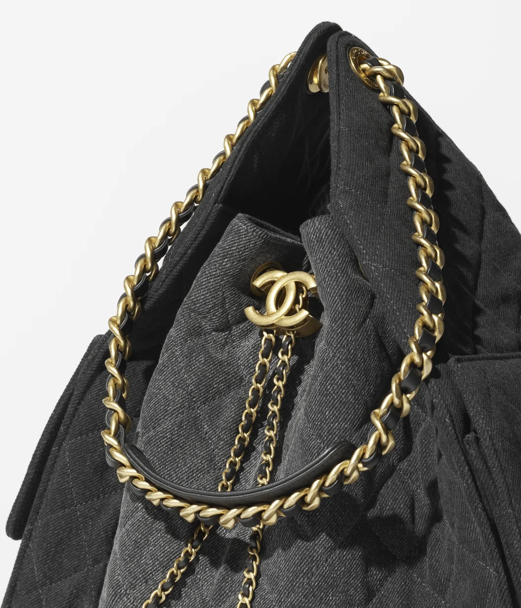Sac à main CHANEL 25 Medium Denim délavé Noir - luxuryevafr