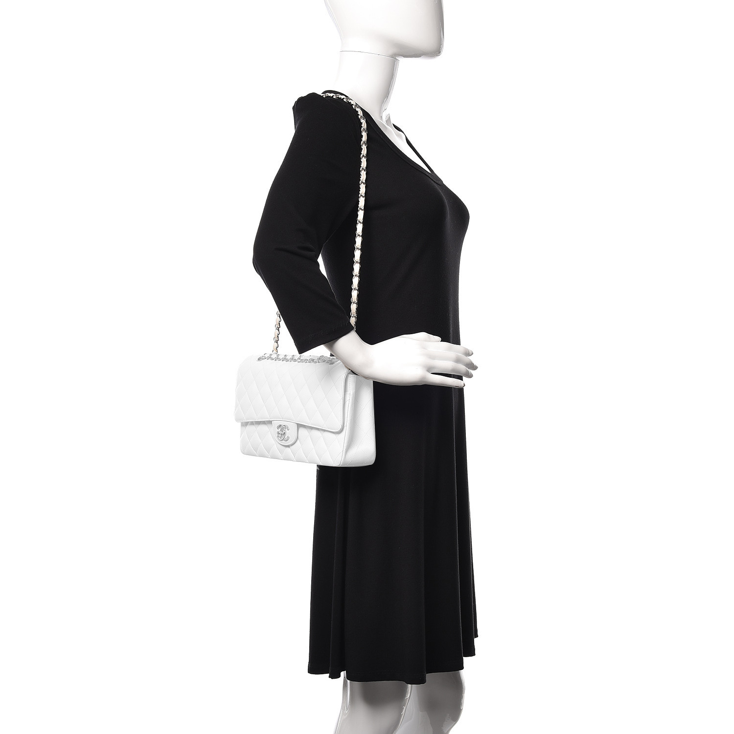 Chanel Double Flap Caviar — Blanc Chic - luxuryevafr