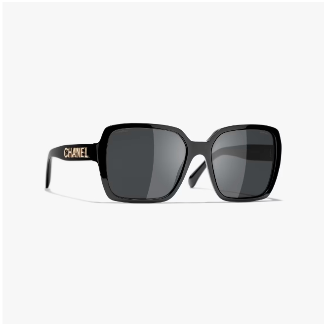 LUNETTES DE SOLEIL CHANEL CARRÉES Acétate Noir - luxuryevafr