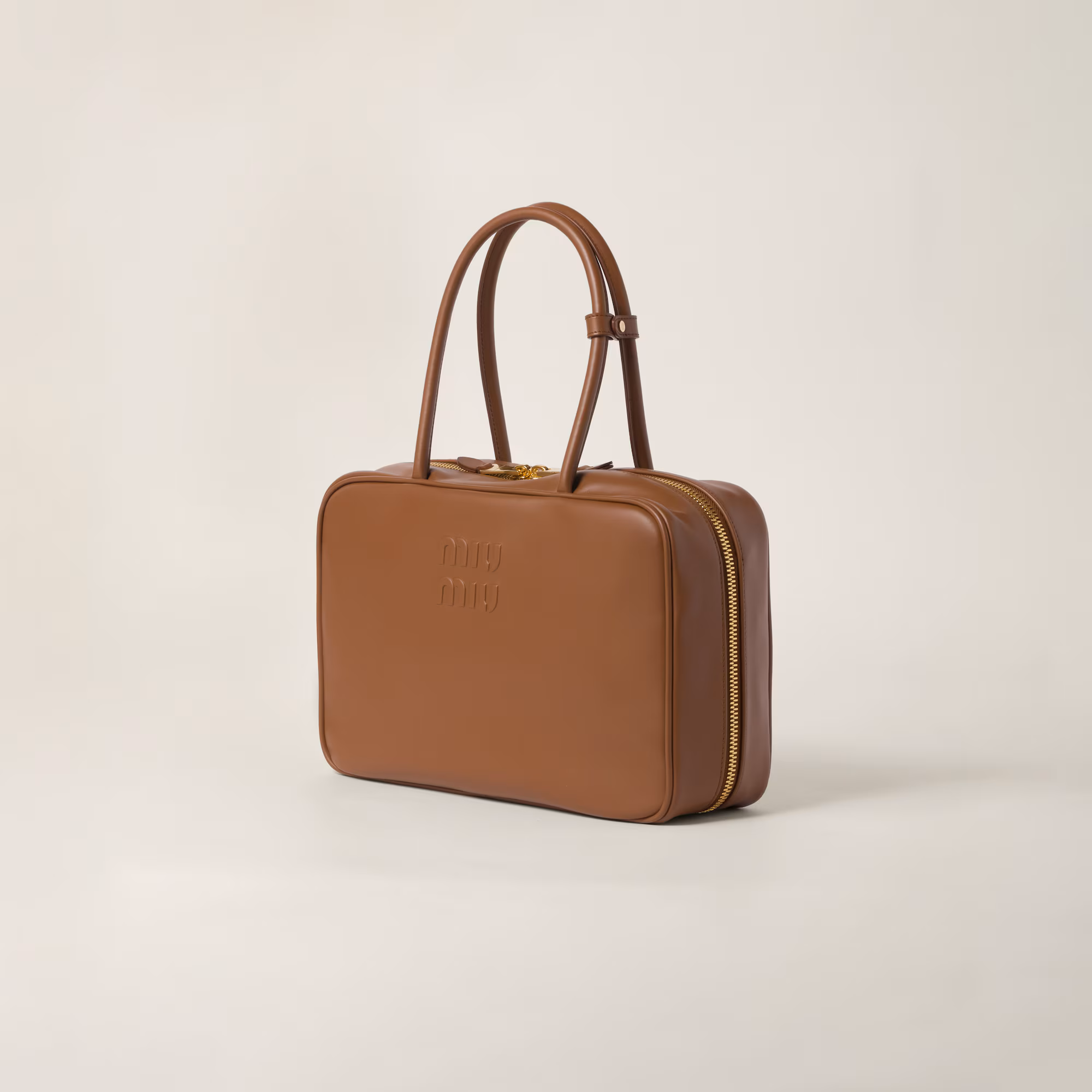 Grand sac MIU MIU en cuir Beau - Cognac - luxuryevafr