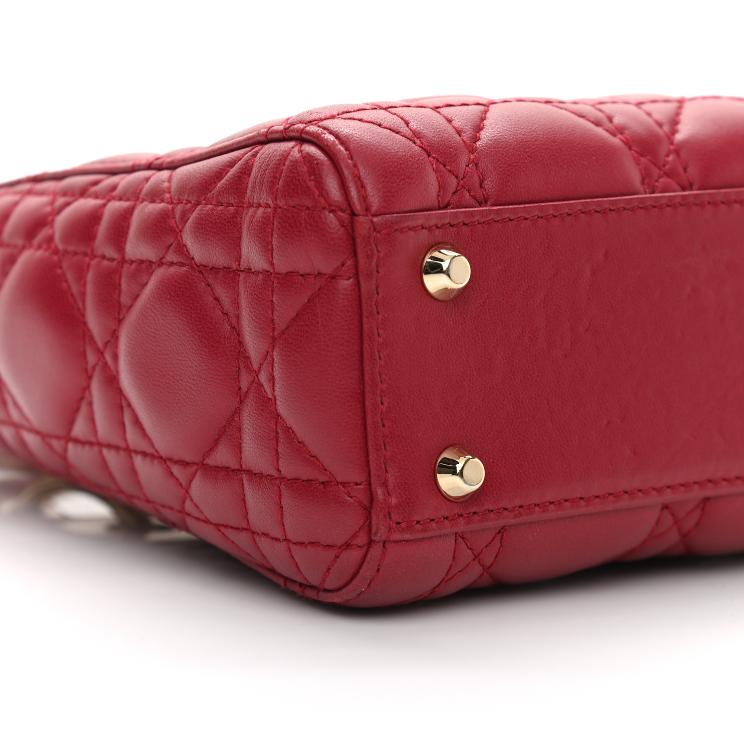 Lambskin Cannage Mini Lady Dior Burgundy - luxuryevafr