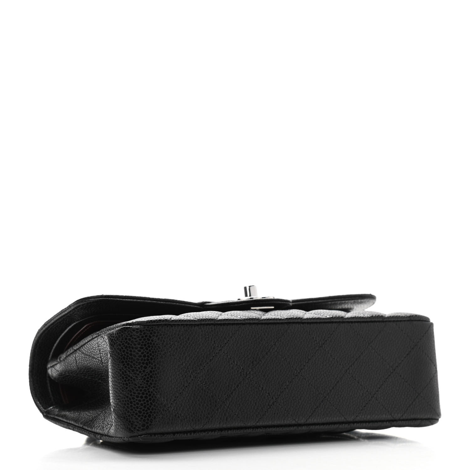 Petit rabat double matelassé Caviar noir - luxuryevafr