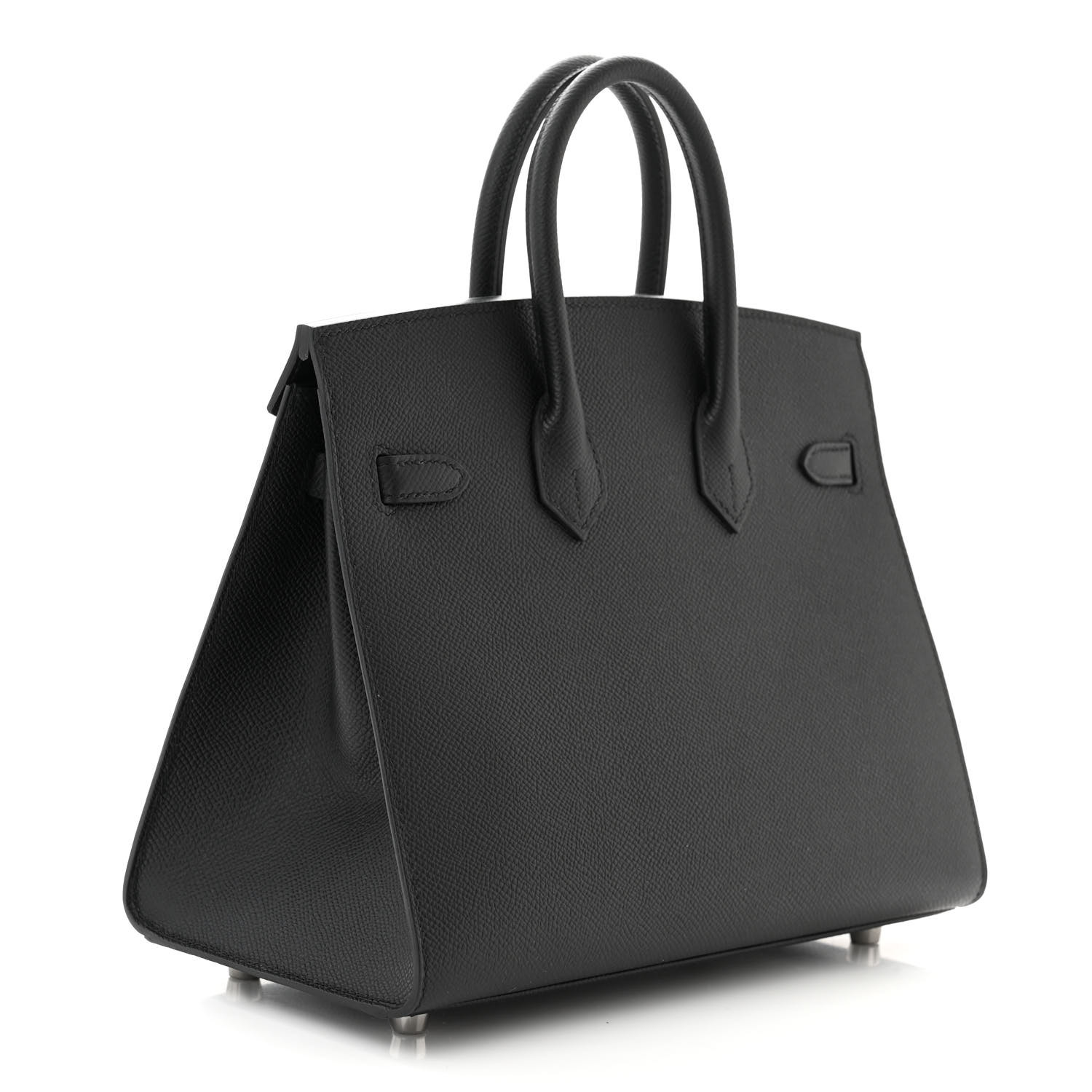 Epsom Birkin Sellier 25 Noir (Fermoir Argenté) - luxuryevafr
