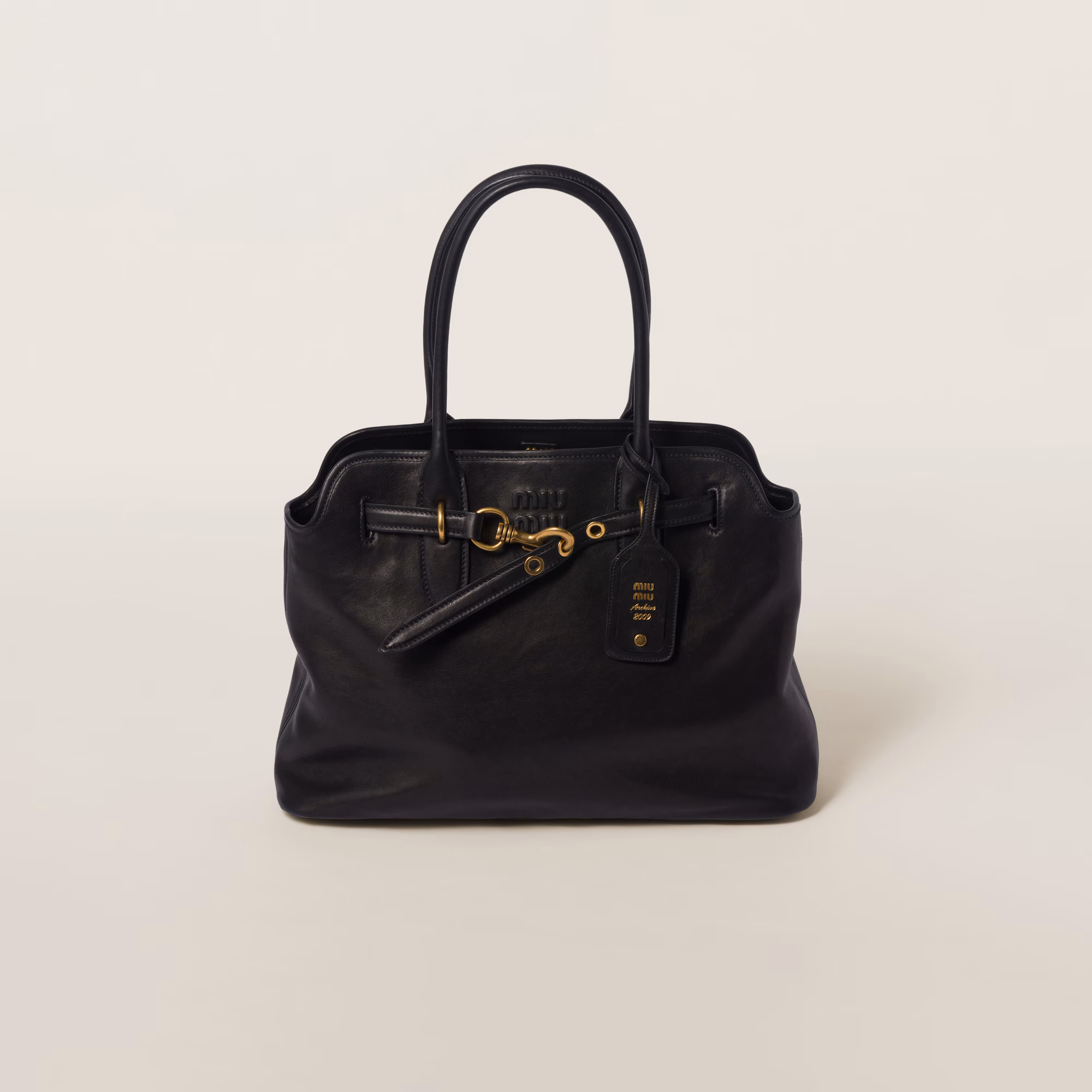 Sac en cuir nappa MiuMiu Aventure - Noir - luxuryevafr