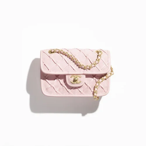 Mini sac à rabat CHANEL - Rose clair - luxuryevafr