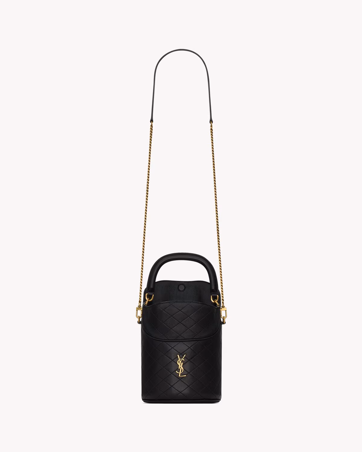 Sac seau YSL GABY en cuir d'agneau - Noir - luxuryevafr