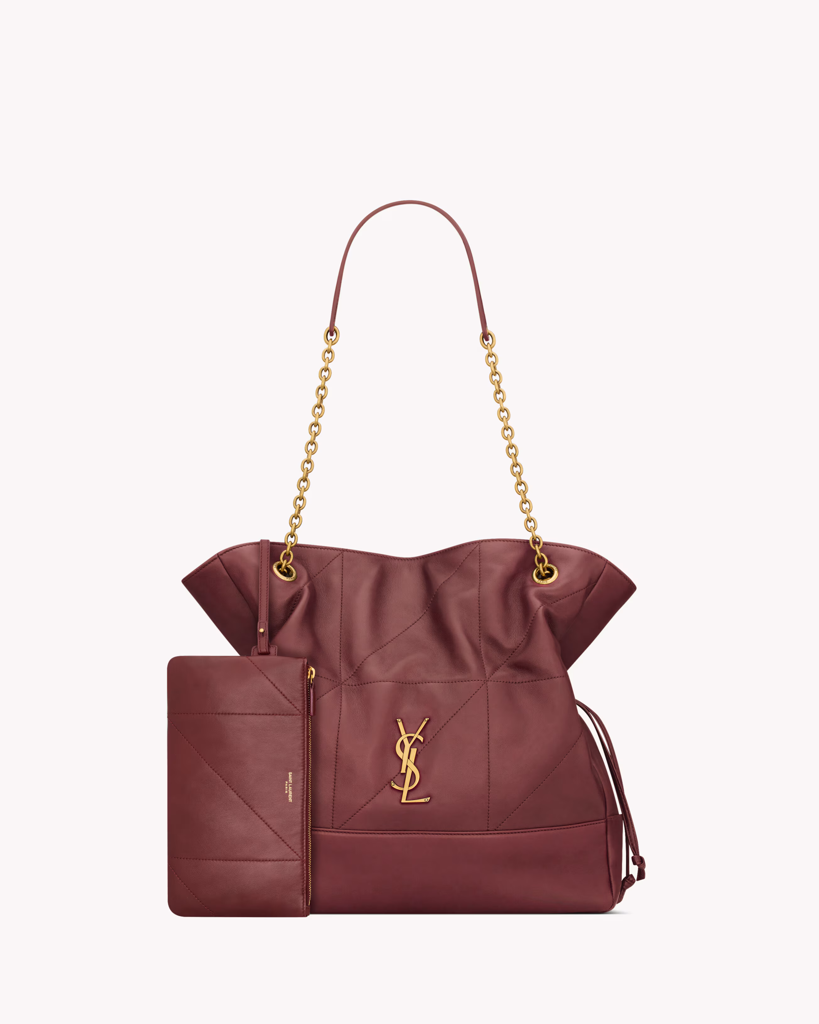 SHOPPING YSL JAMIE en cuir d'agneau - BORDEAUX - luxuryevafr