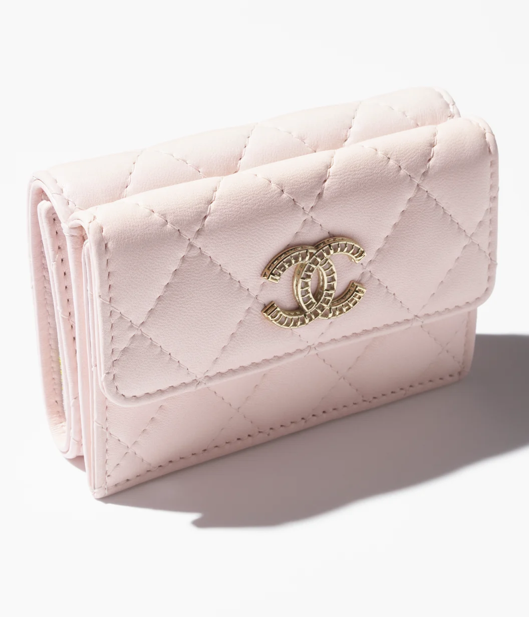 Petit portefeuille à rabat CHANEL - Rose clair - luxuryevafr