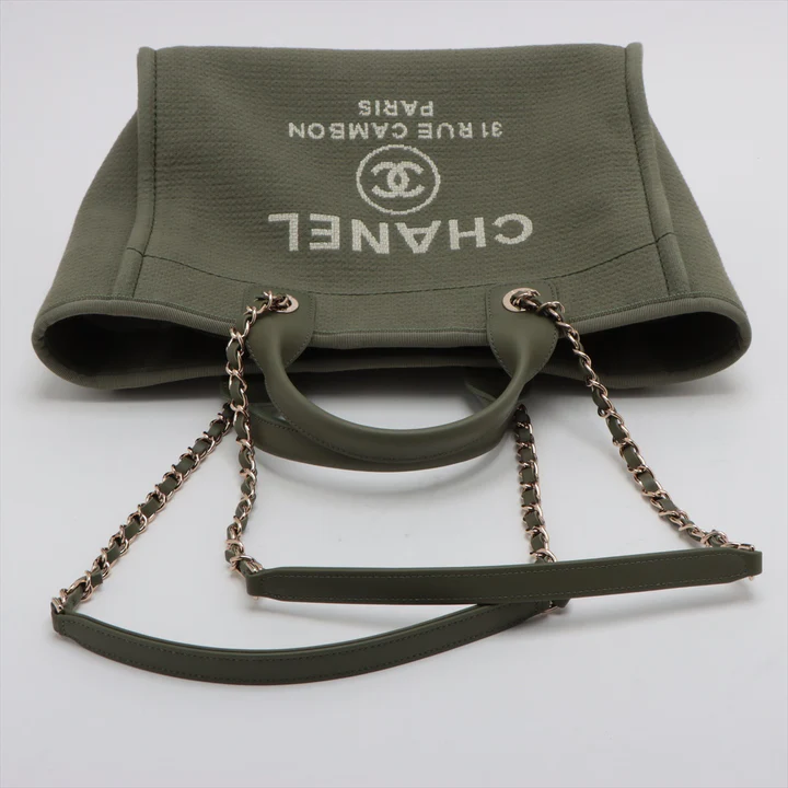Sac cabas Chanel Deauville kaki - luxuryevafr