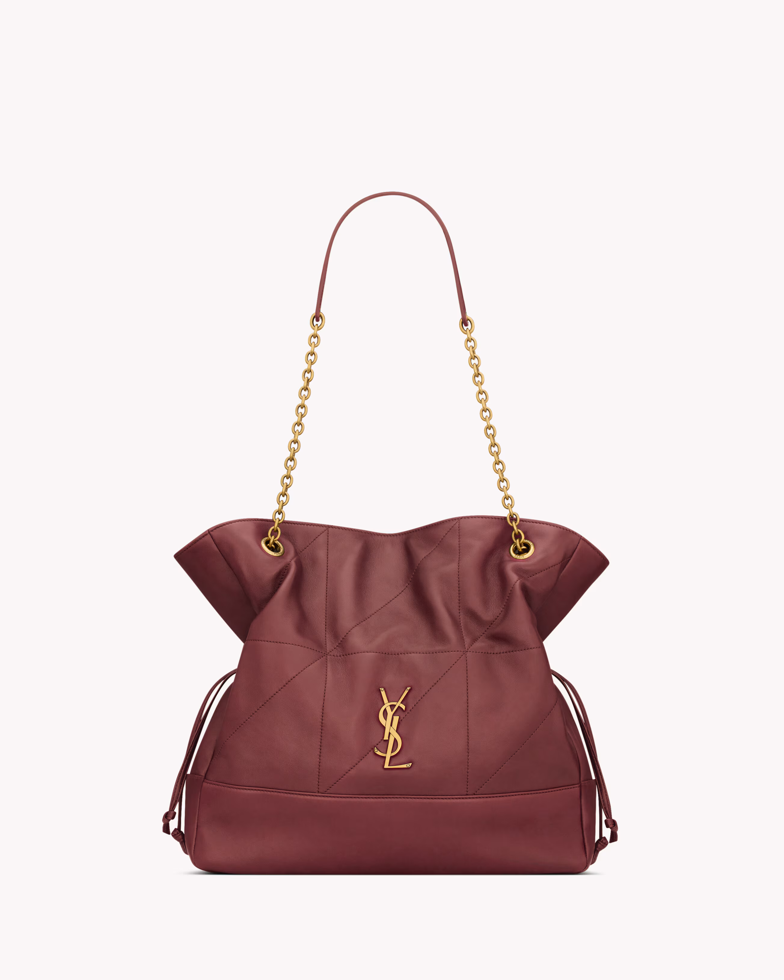 SHOPPING YSL JAMIE en cuir d'agneau - BORDEAUX - luxuryevafr