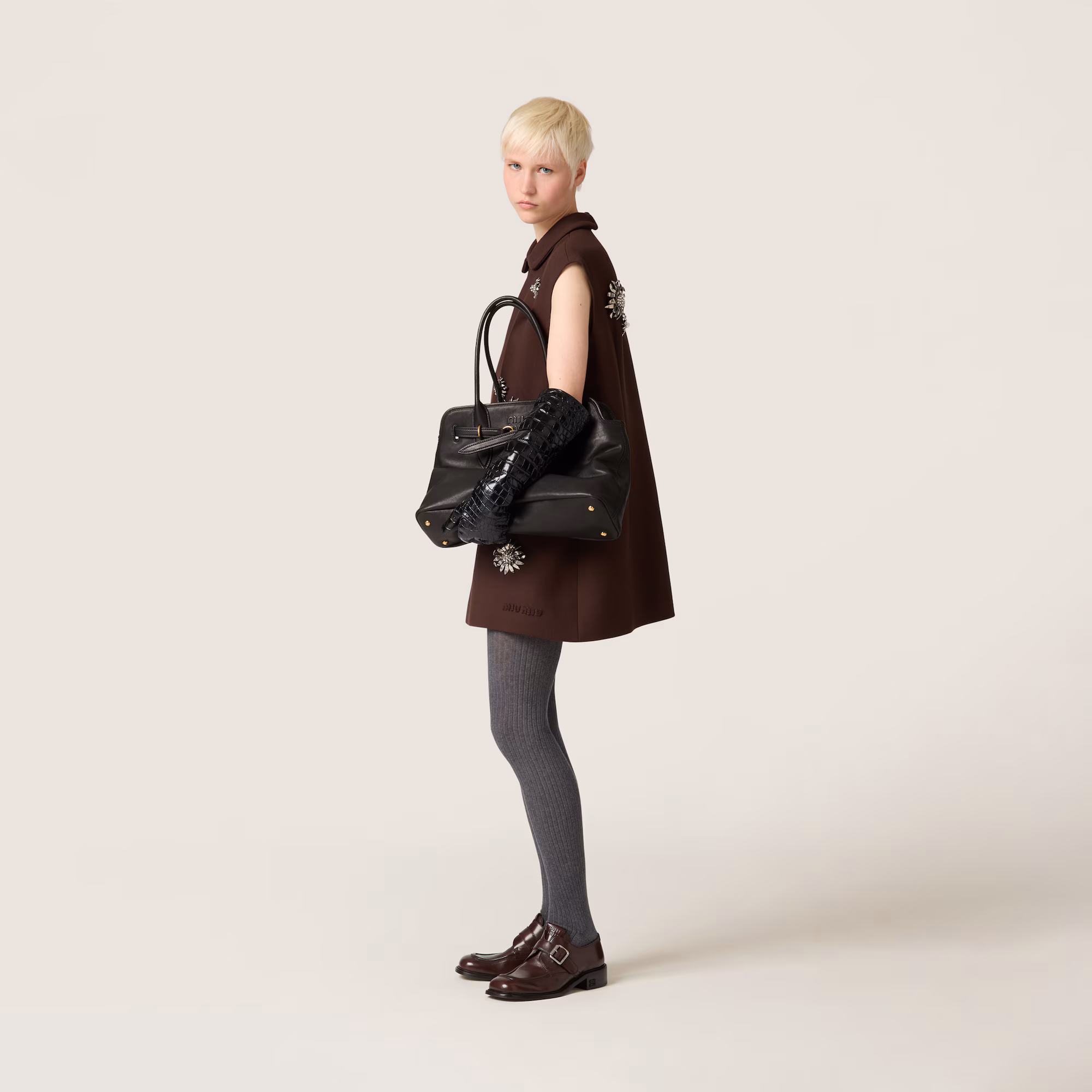 Sac en cuir nappa MiuMiu Aventure - Noir - luxuryevafr