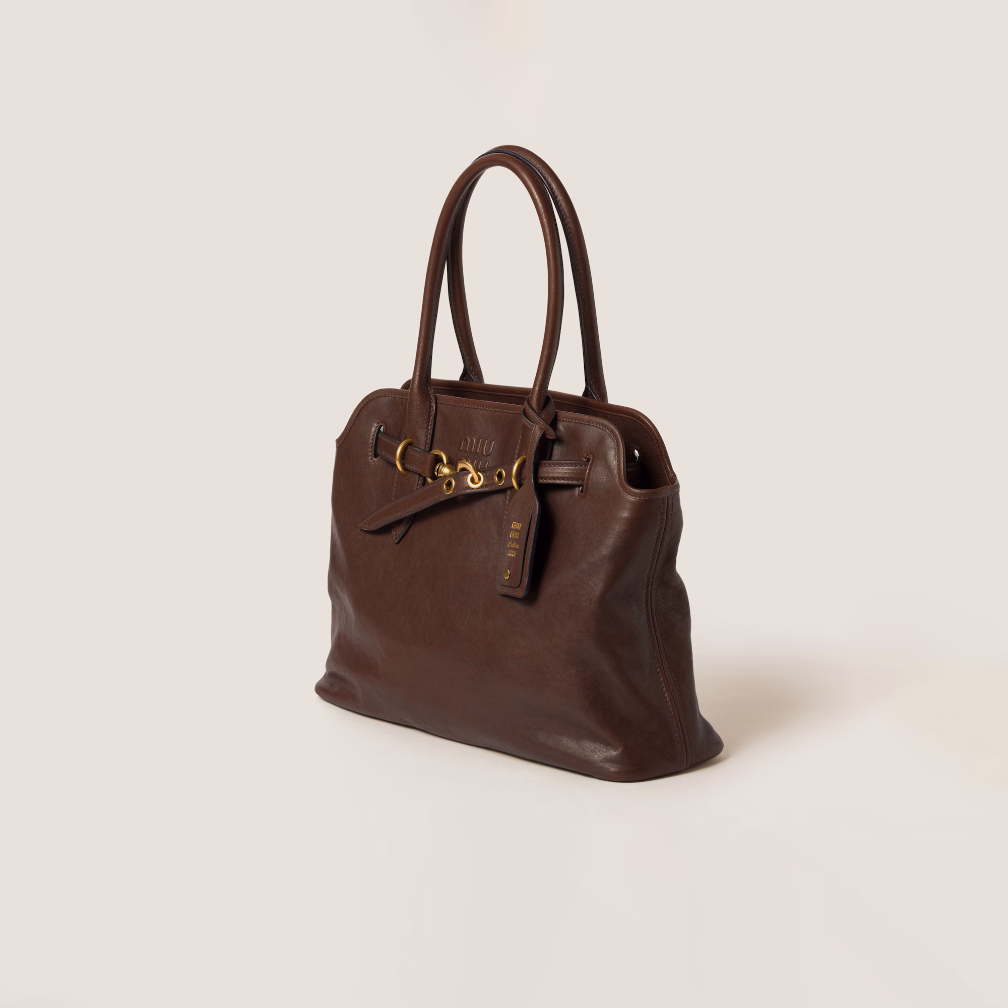 Sac Miu Miu Adventure Cuir Nappa Luxueux Briarwood - luxuryevafr