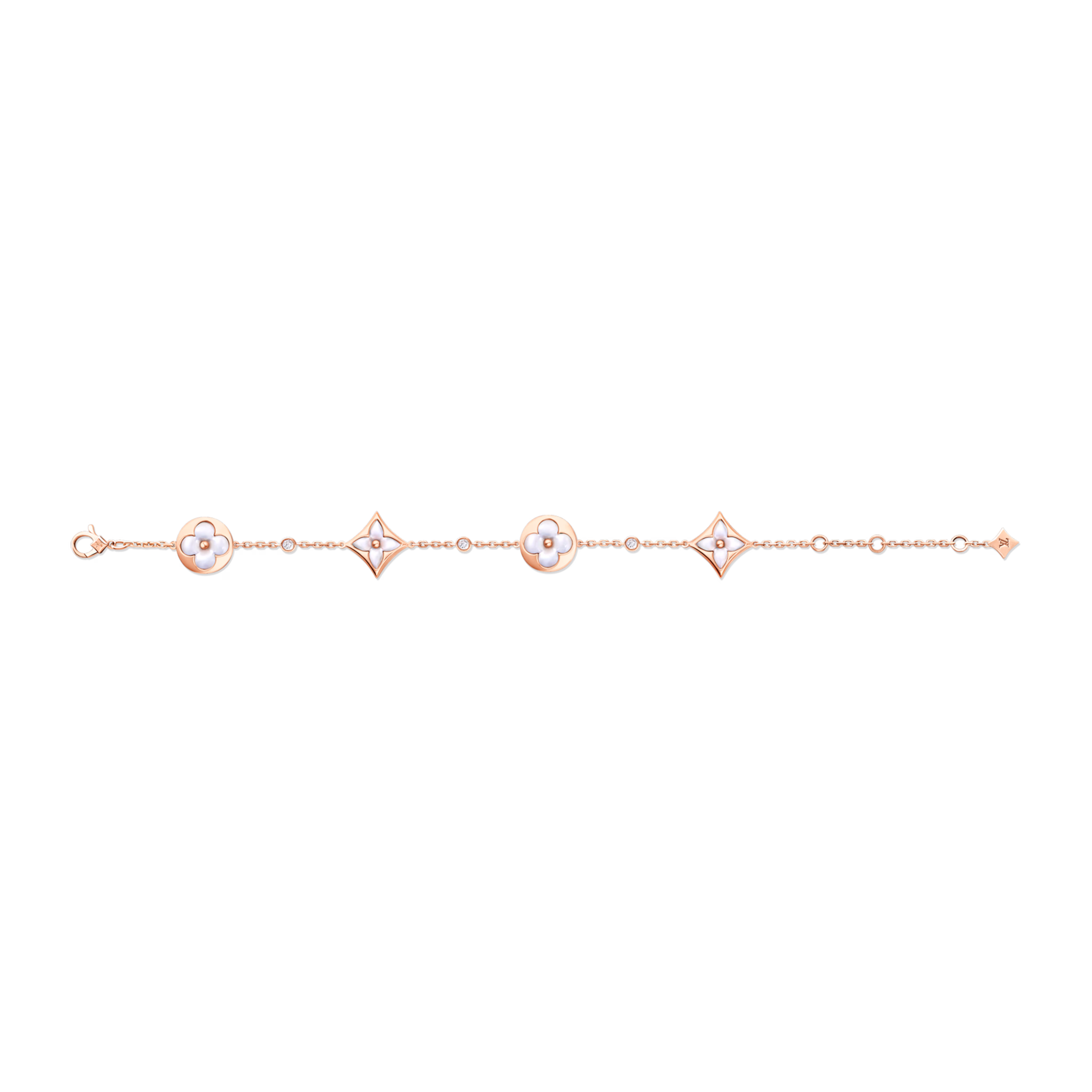 Bracelet multi-motifs LV Color Blossom BB, or rose, nacre blanche et diamants Q95596 - luxuryevafr
