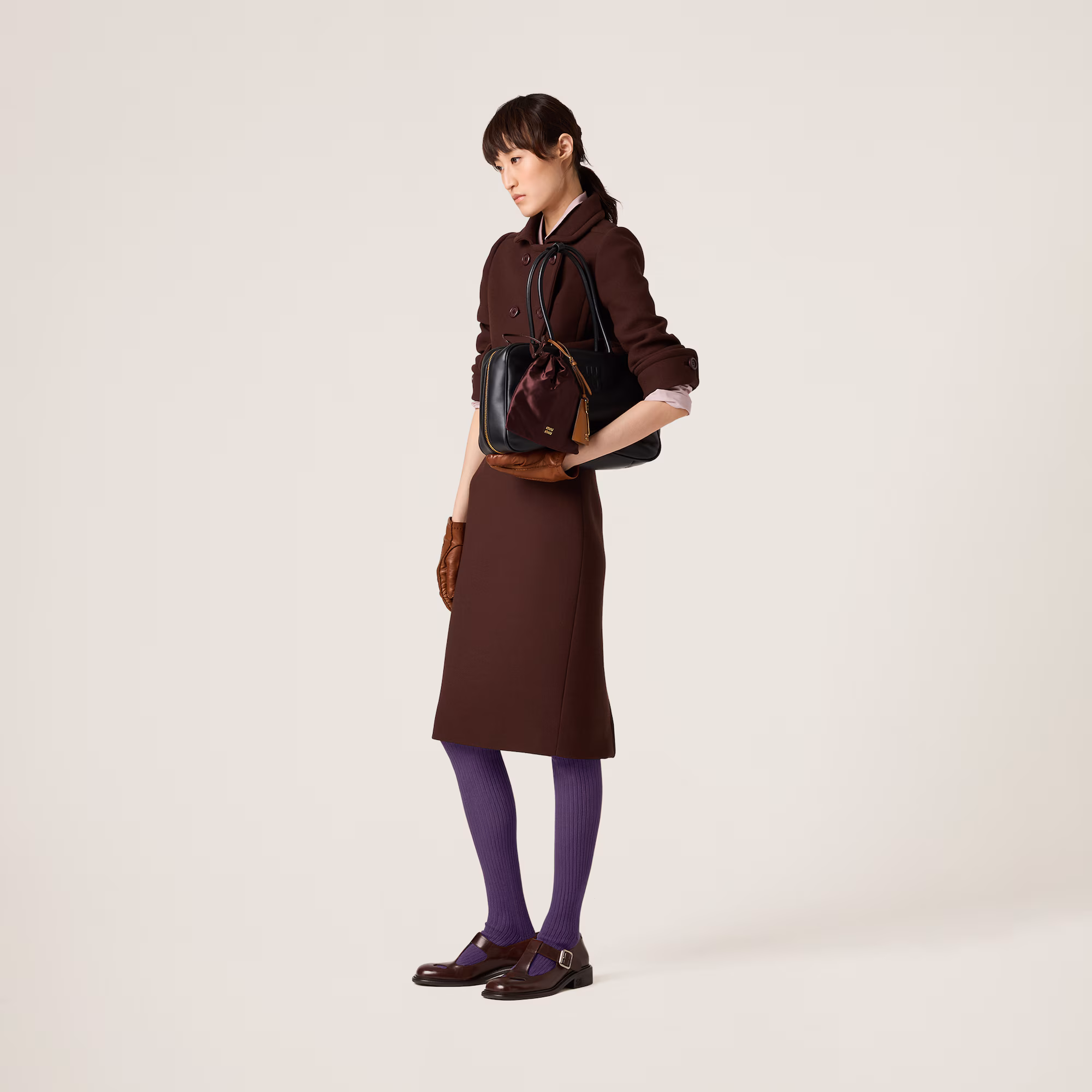 Grand sac en cuir MIU MIU Beau - Noir - luxuryevafr