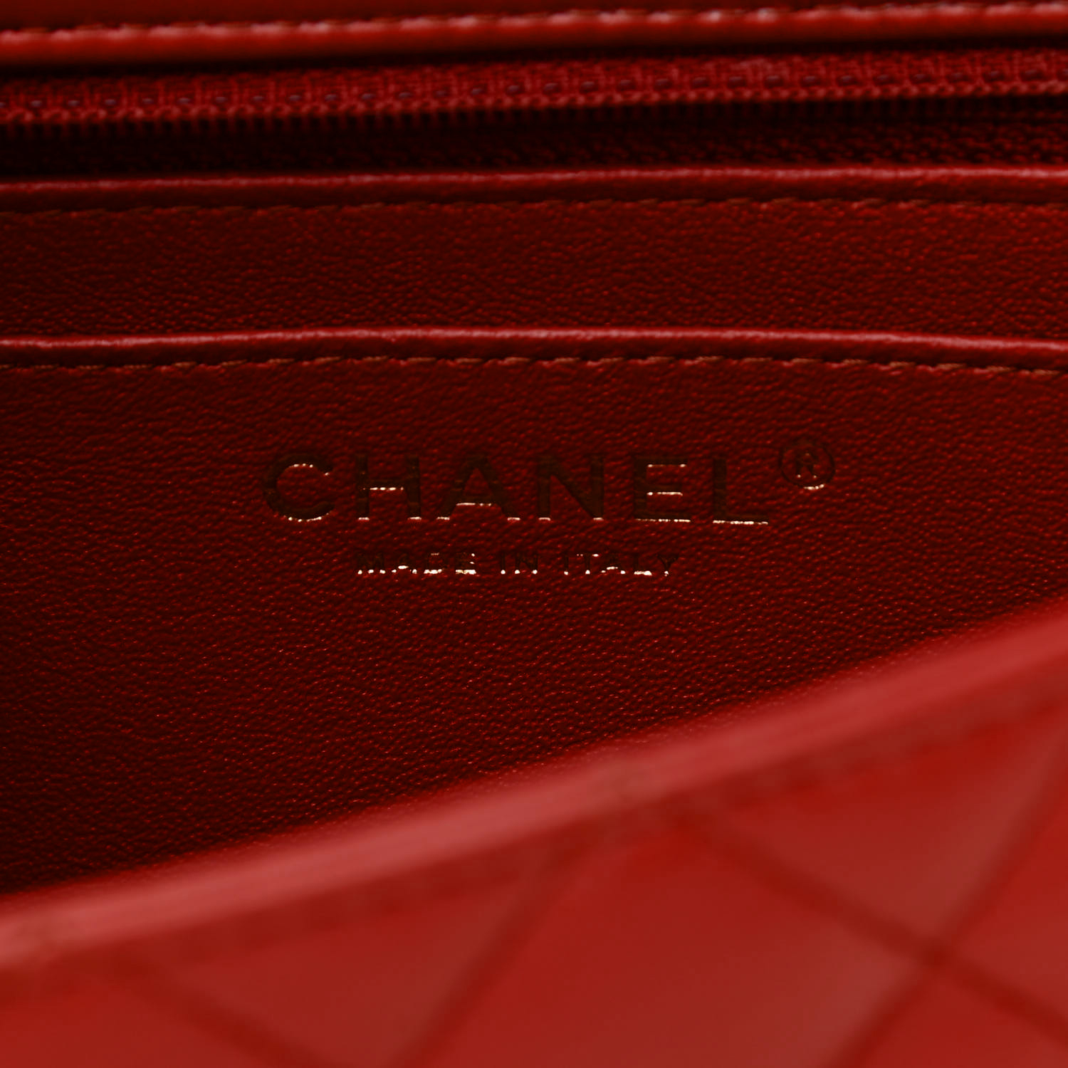 Mini-rabat rectangulaire matelassé en cuir d'agneau - Rouge - luxuryevafr