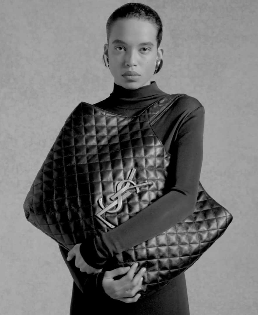 YSL ICARE en cuir d'agneau matelassé-NOIR - luxuryevafr