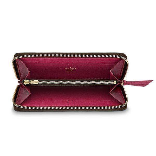 Portefeuille Clémence en toile Monogram Louis Vuitton M60742 Fuchsia - luxuryevafr