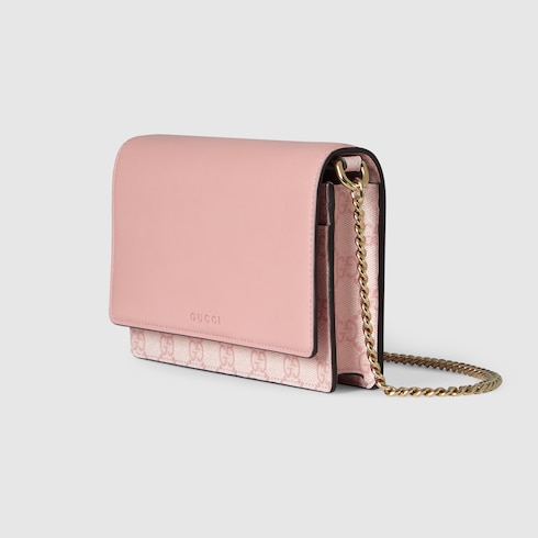 Portefeuille avec emblème GG sur chaîne - luxuryevafr