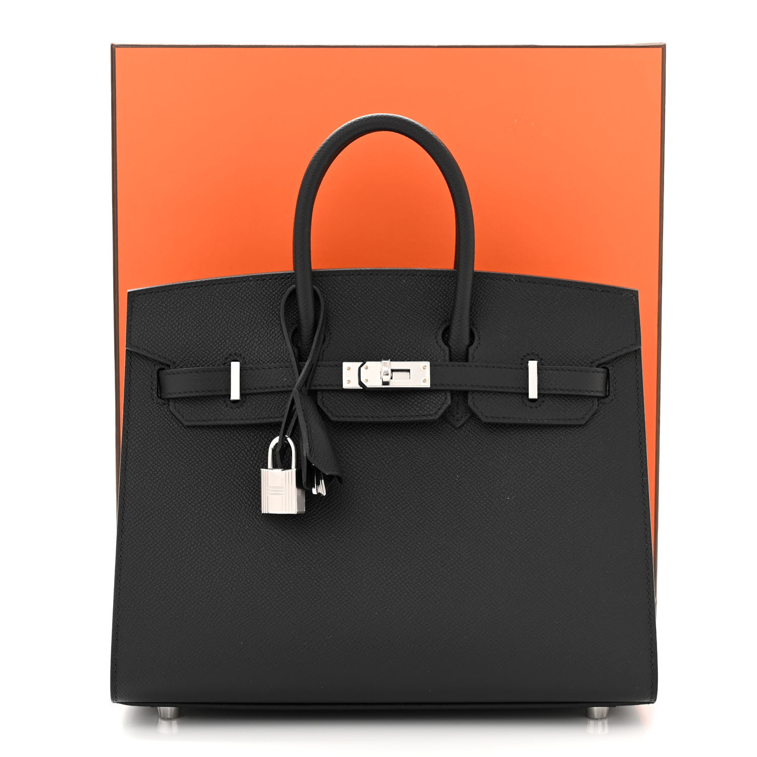 Epsom Birkin Sellier 25 Noir (Fermoir Argenté) - luxuryevafr