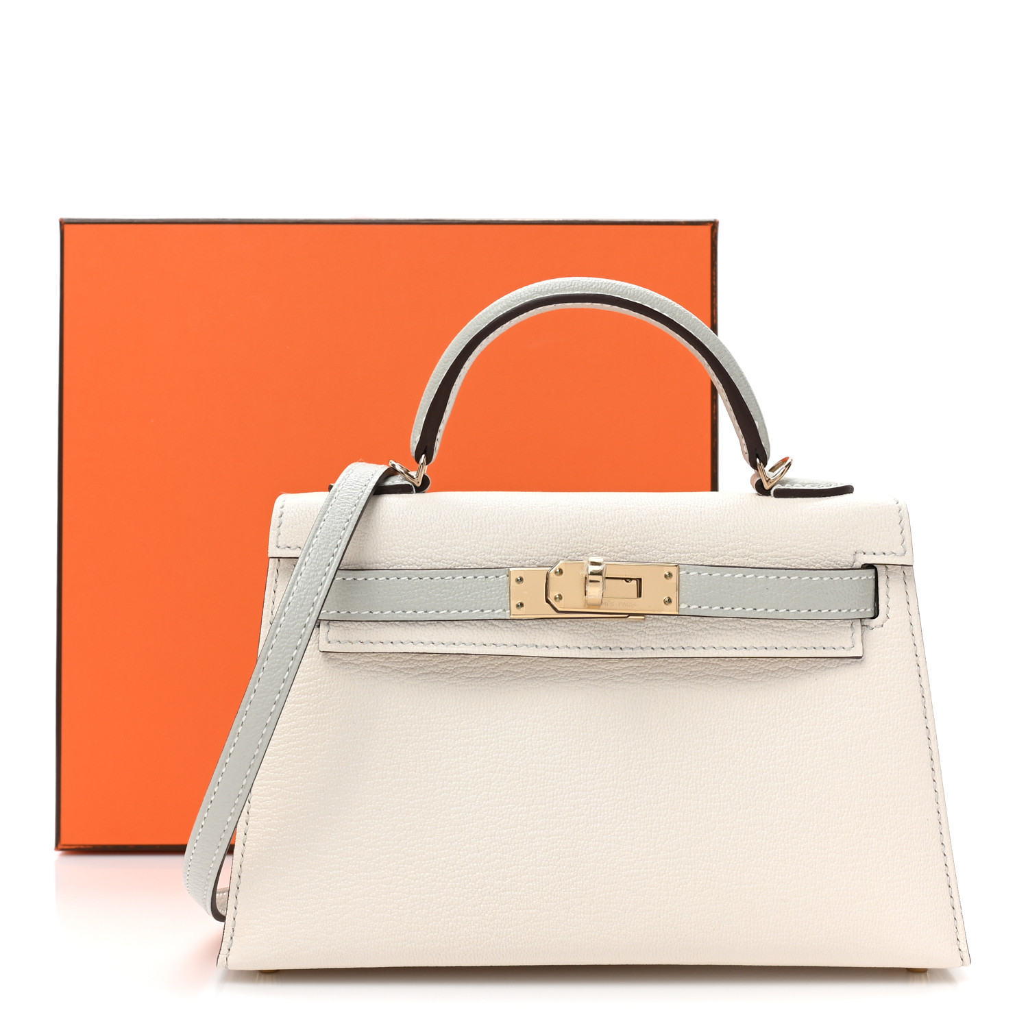 Chevre Mysore Horseshoe Kelly Sellier 20 Nata Gris Perle - luxuryevafr