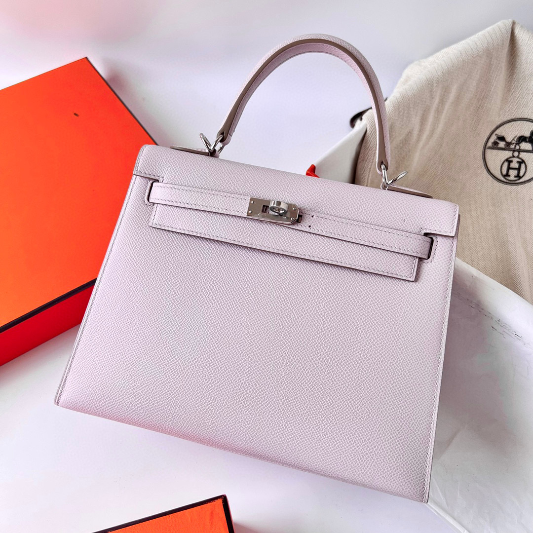 Hermès Epsom Kelly Sellier 25 Mauve Pâle - luxuryevafr