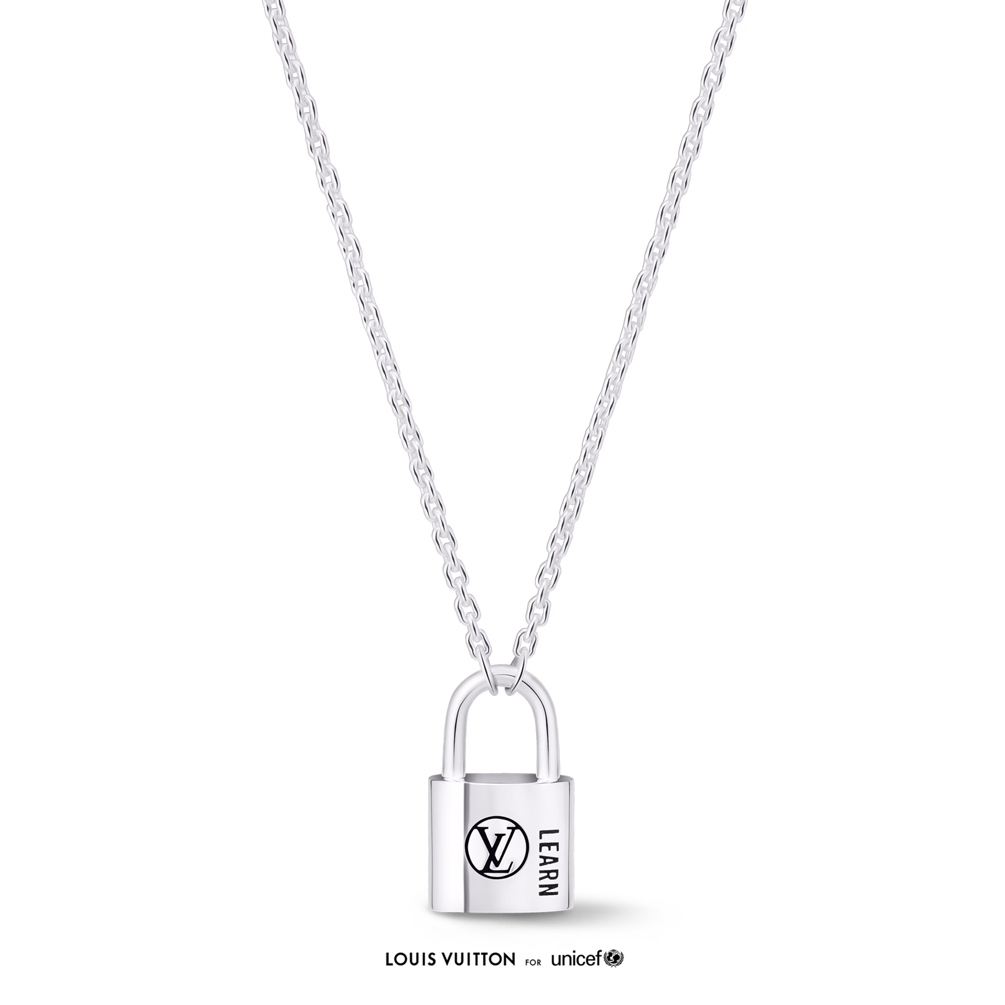 Pendentif LV Silver Lockit, argent sterling laqué noir Q03273 - luxuryevafr
