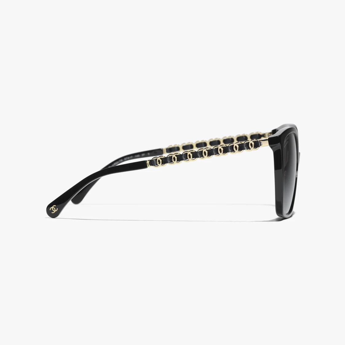 LUNETTES DE SOLEIL CHANEL-SQUARE Acétate et cuir de veau Noir - luxuryevafr