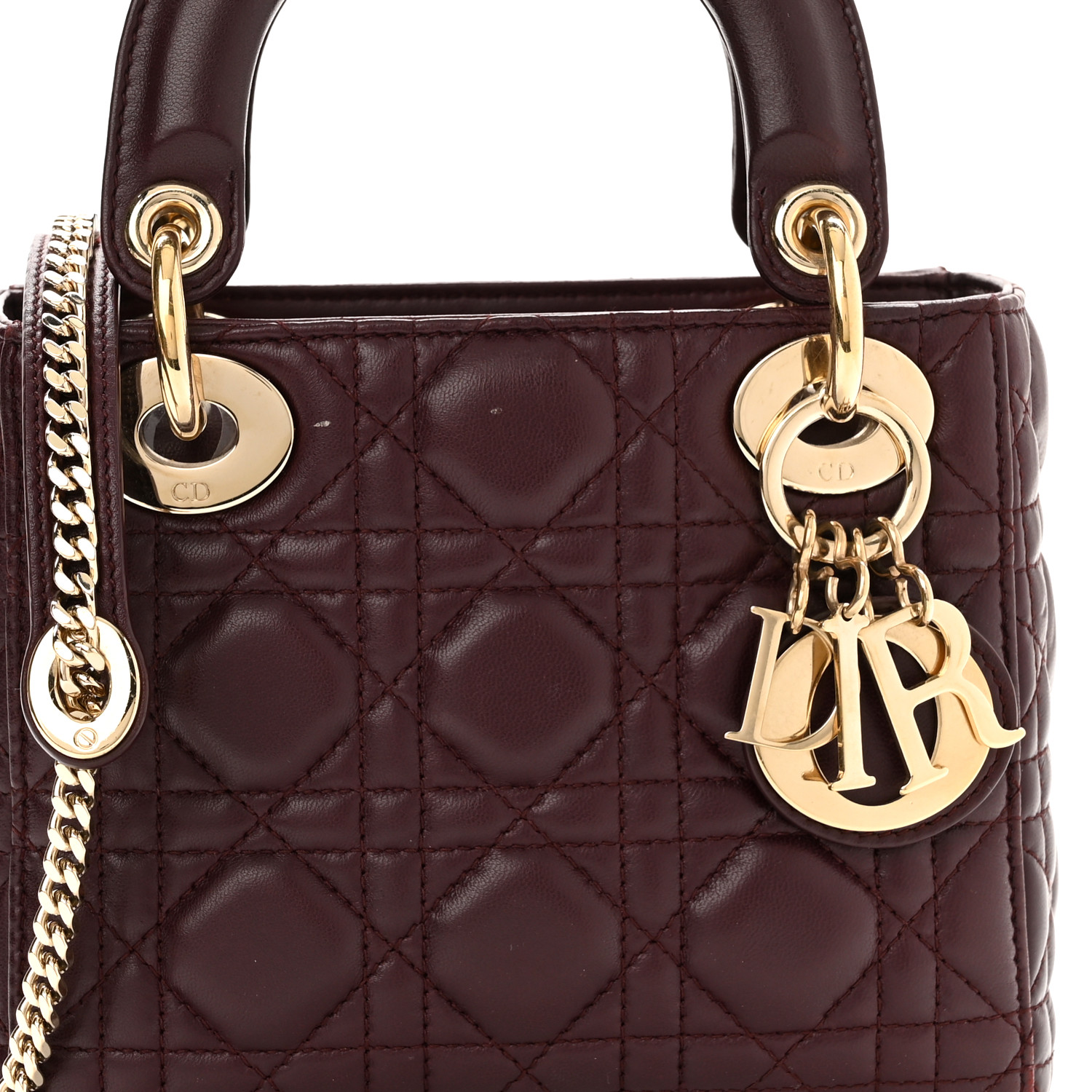 Lambskin Cannage Mini Lady Dior Plum - luxuryevafr