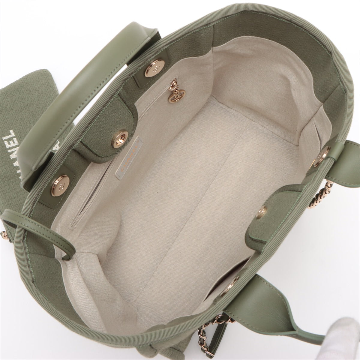 Sac cabas Chanel Deauville kaki - luxuryevafr