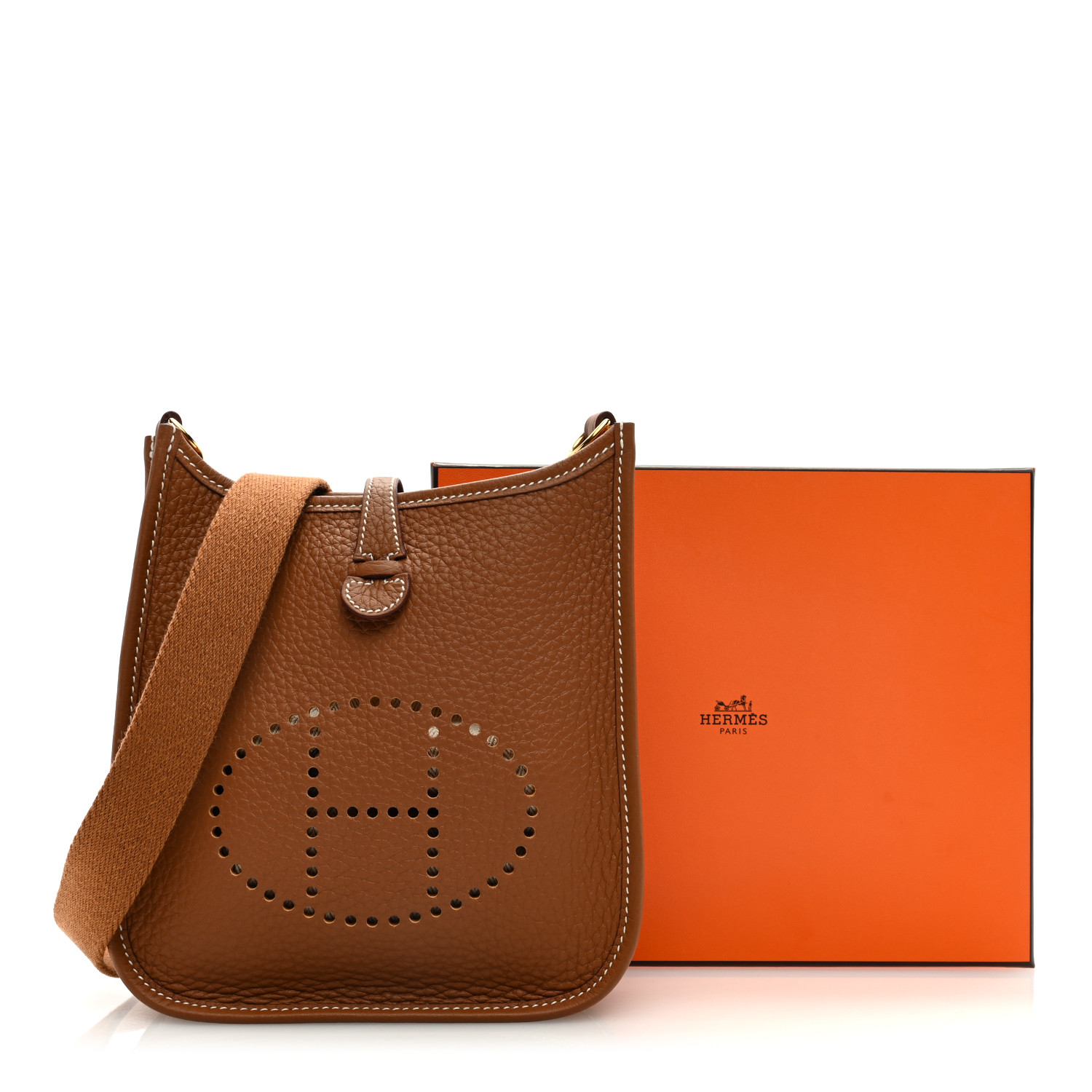 HERMES Taurillon Clémence Evelyne TPM Or - luxuryevafr