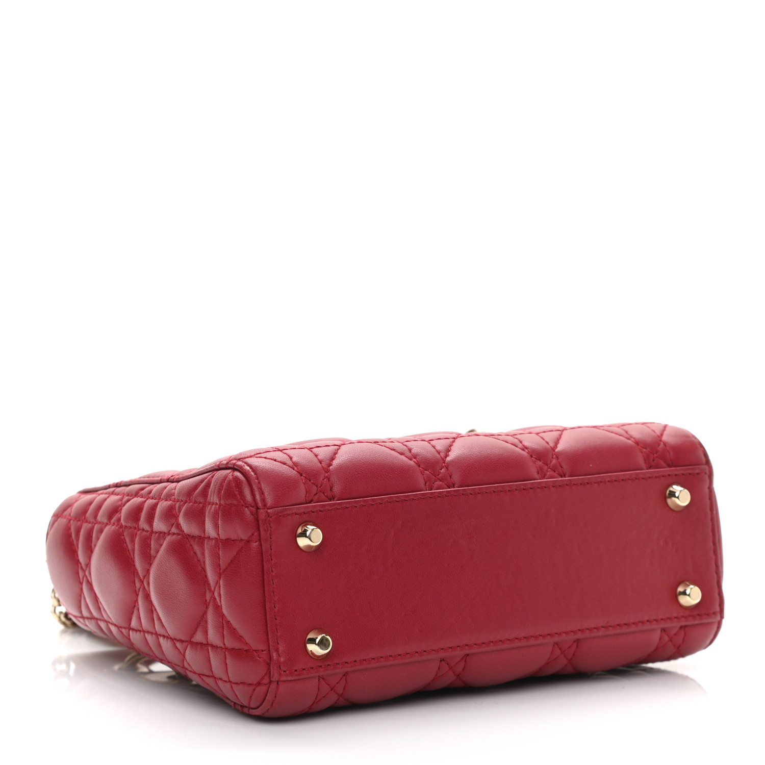 Lambskin Cannage Mini Lady Dior Burgundy - luxuryevafr
