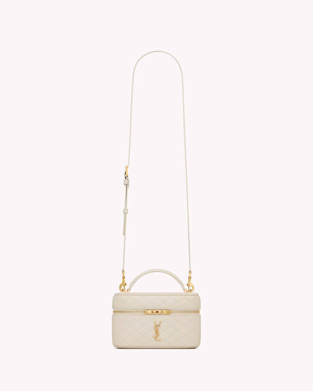 Sac vanity YSL GABY en cuir d'agneau - BLANC VINTAGE - luxuryevafr