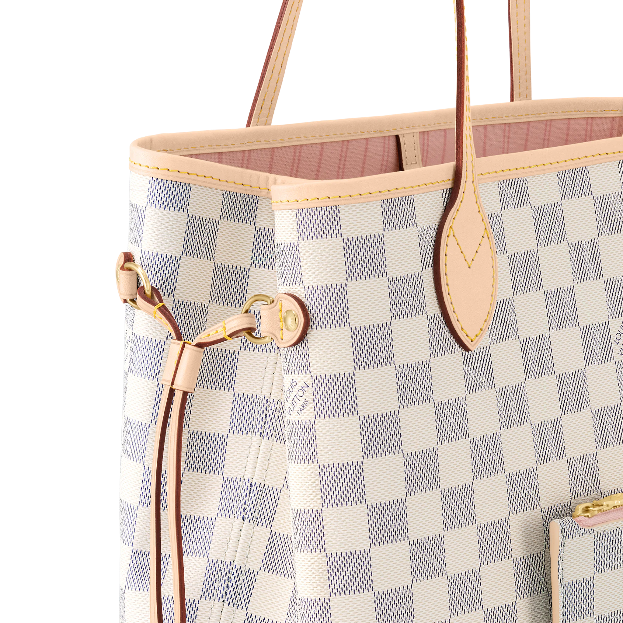 Louis Vuitton N40603 Neverfull MM Rose Ballerine Toile Damier Azur - luxuryevafr