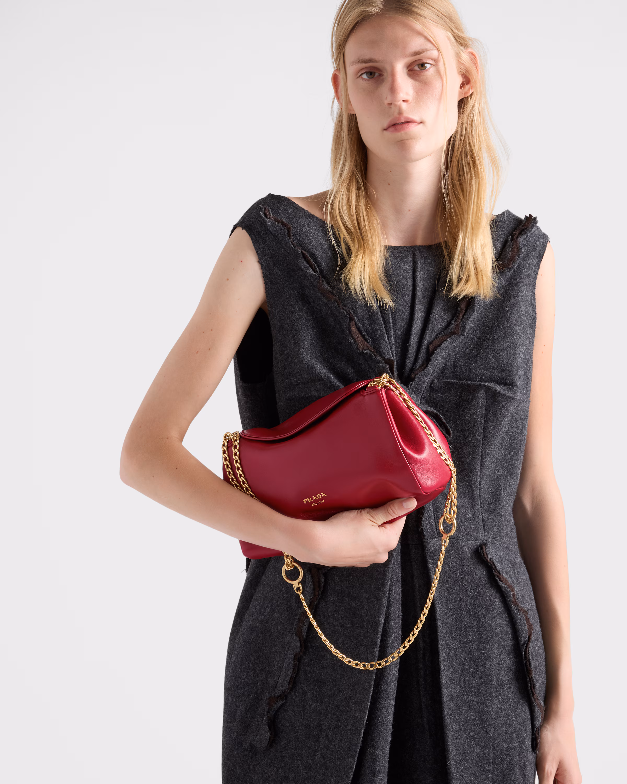 Prada Tumulte small nappa leather bag-Cherry - luxuryevafr