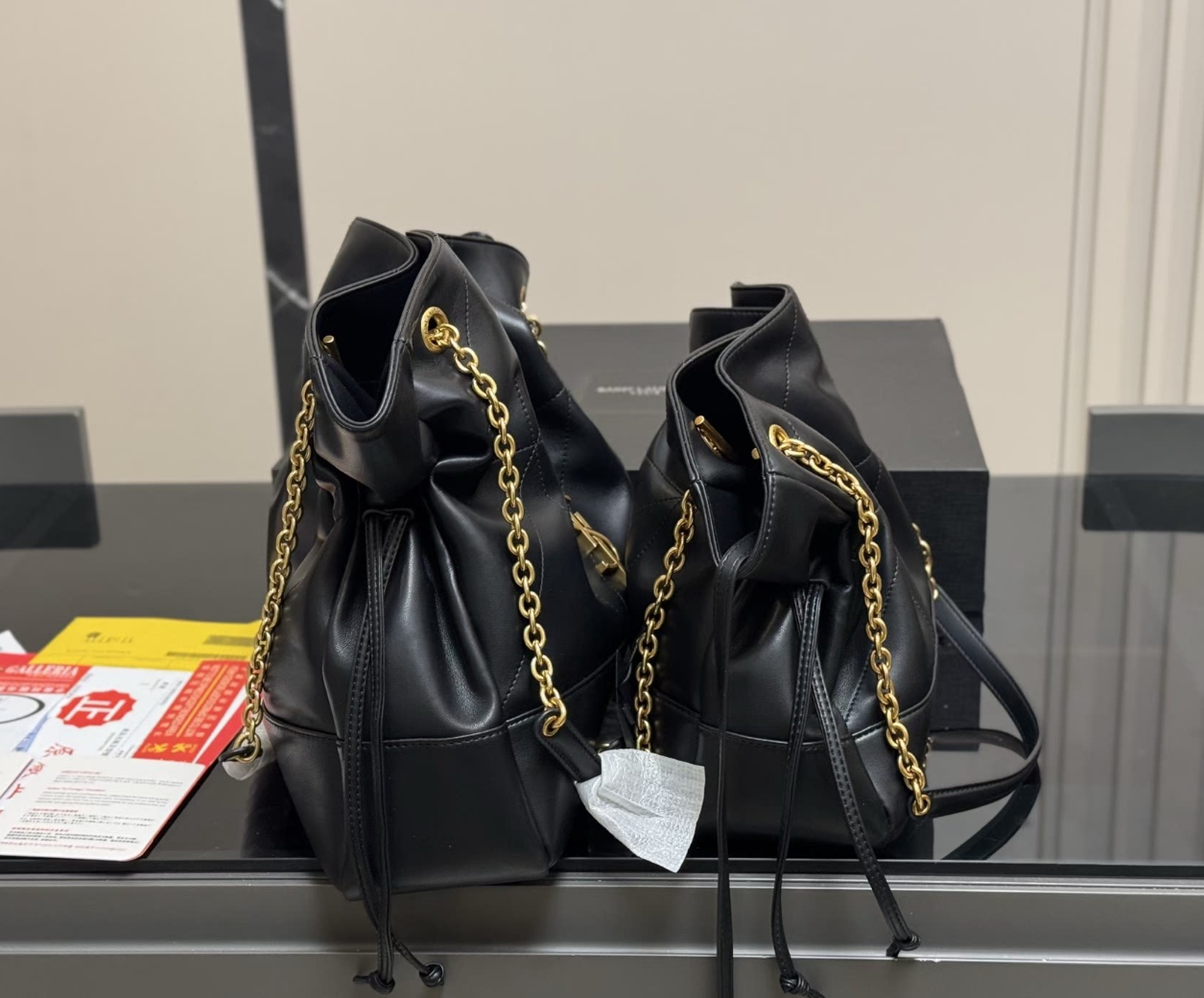 YSL JAMIE SHOPPING en cuir d'agneau-NOIR - luxuryevafr