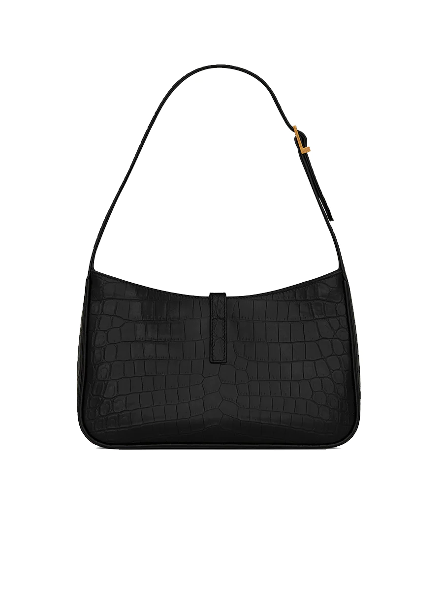 Le 5 à 7 en cuir brillant gaufré crocodile - luxuryevafr