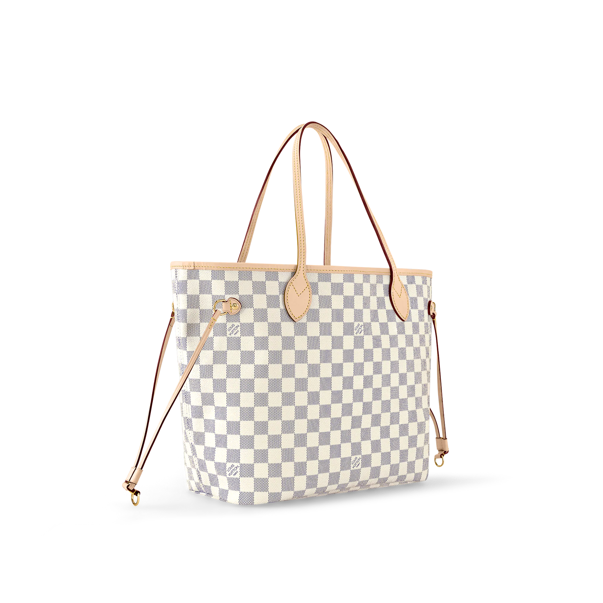 Louis Vuitton N40603 Neverfull MM Rose Ballerine Toile Damier Azur - luxuryevafr