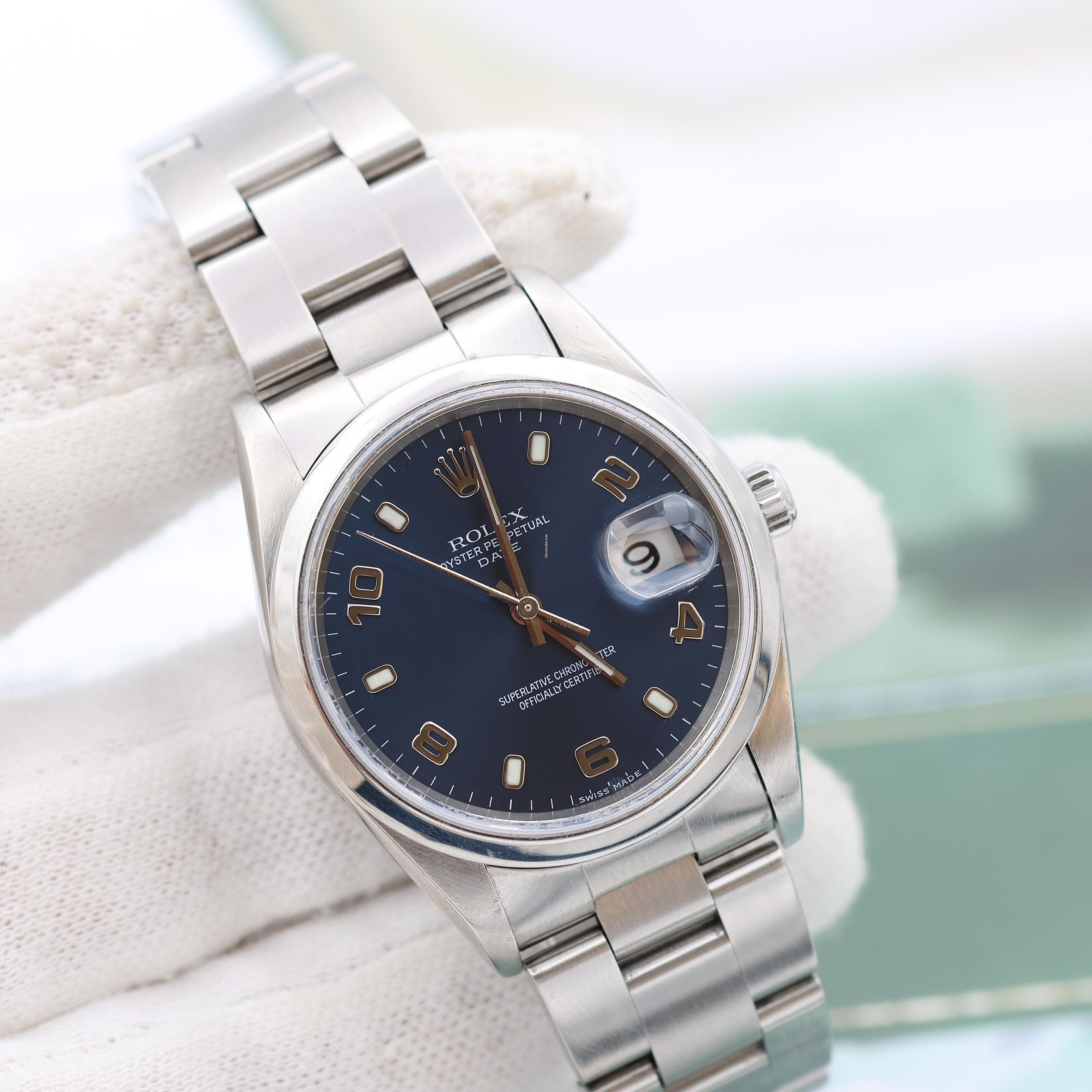 Rolex Oyster Date 34 — Cadran bleu élégant - luxuryevafr