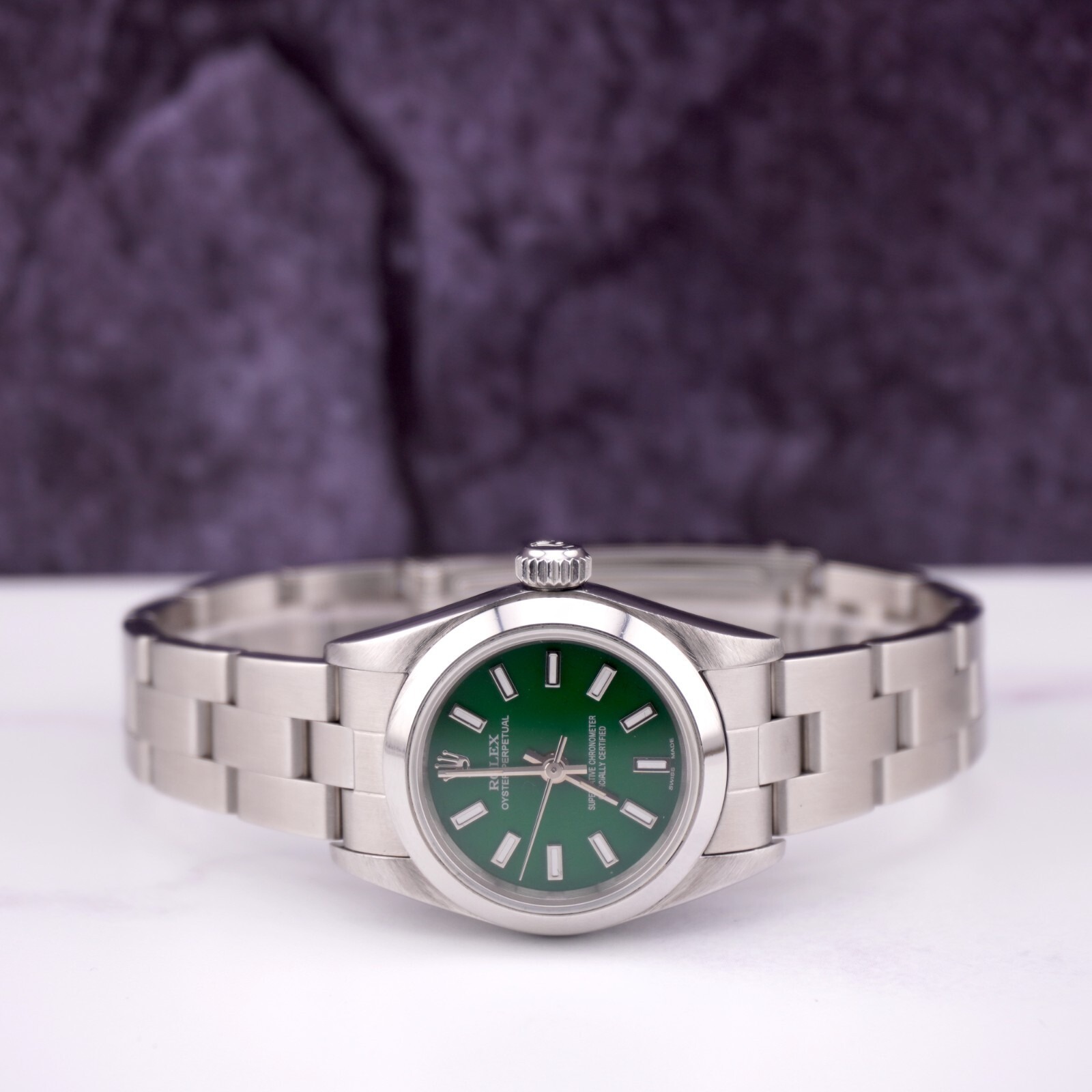 Rolex Oyster Perpetual Vert 25mm – Acier - luxuryevafr
