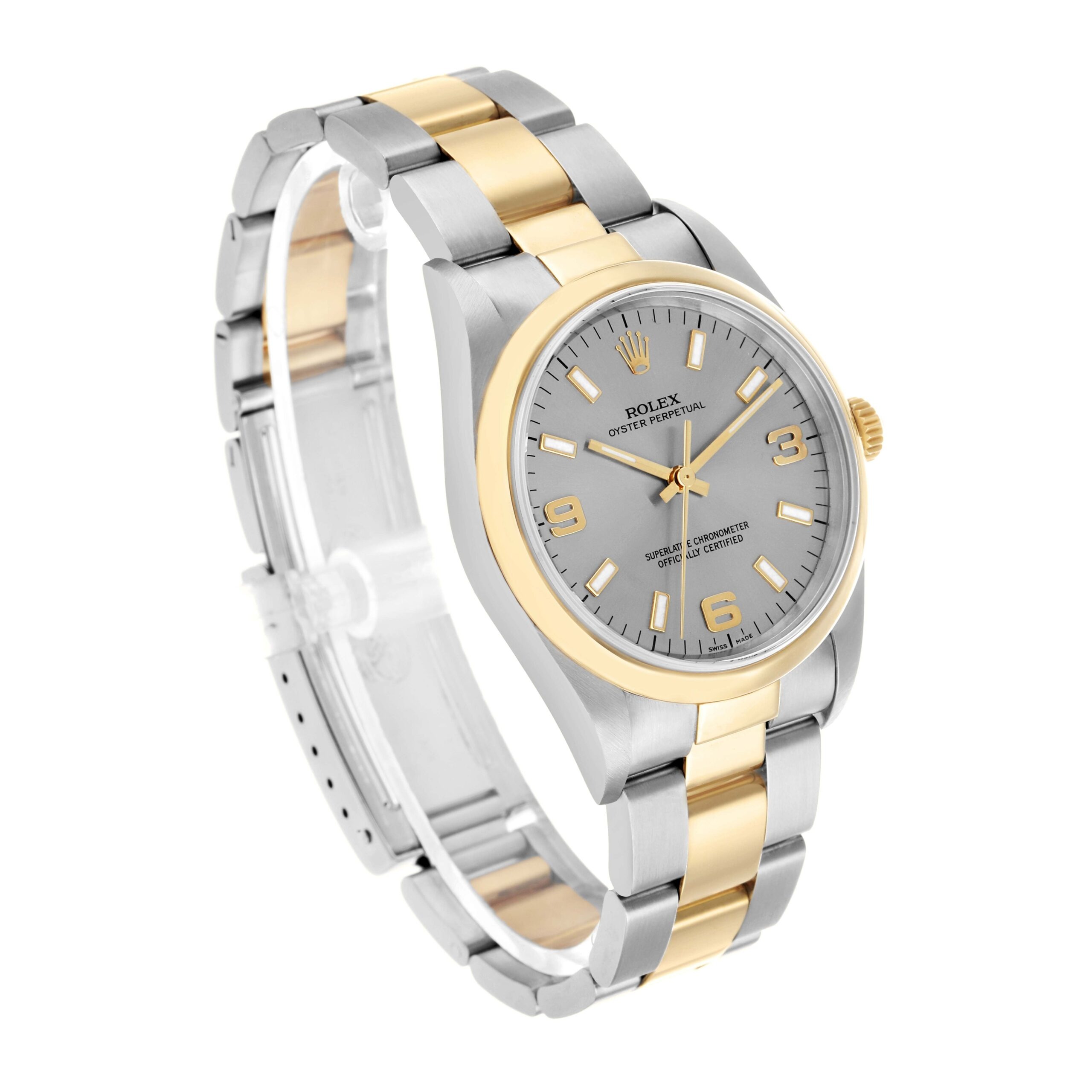 Rolex Oyster 34 — Acier & Or, cadran ardoise - luxuryevafr