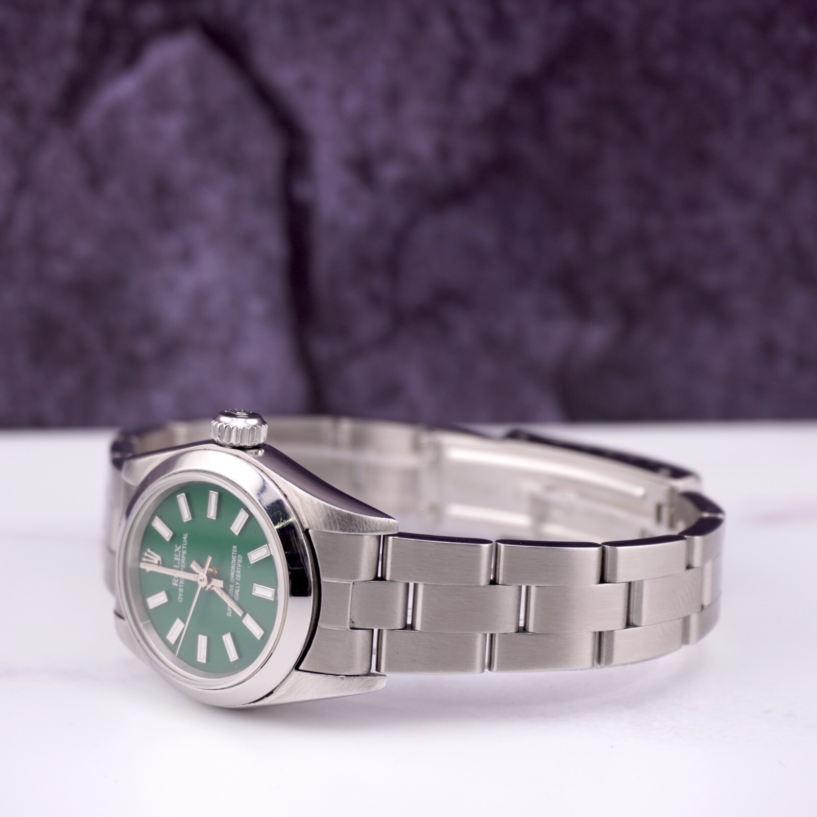 Rolex Oyster Perpetual Vert 25mm – Acier - luxuryevafr