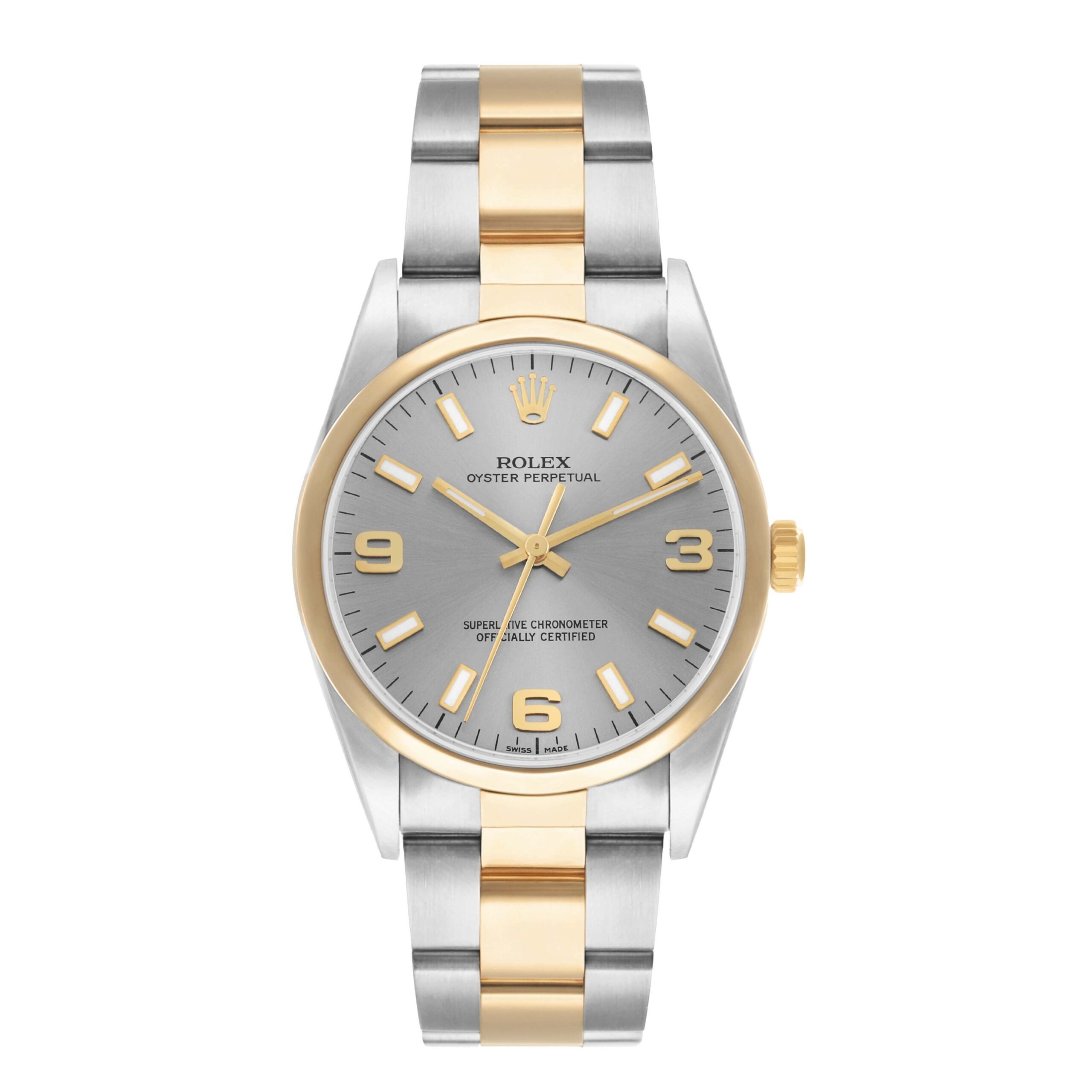 Rolex Oyster 34 — Acier & Or, cadran ardoise - luxuryevafr