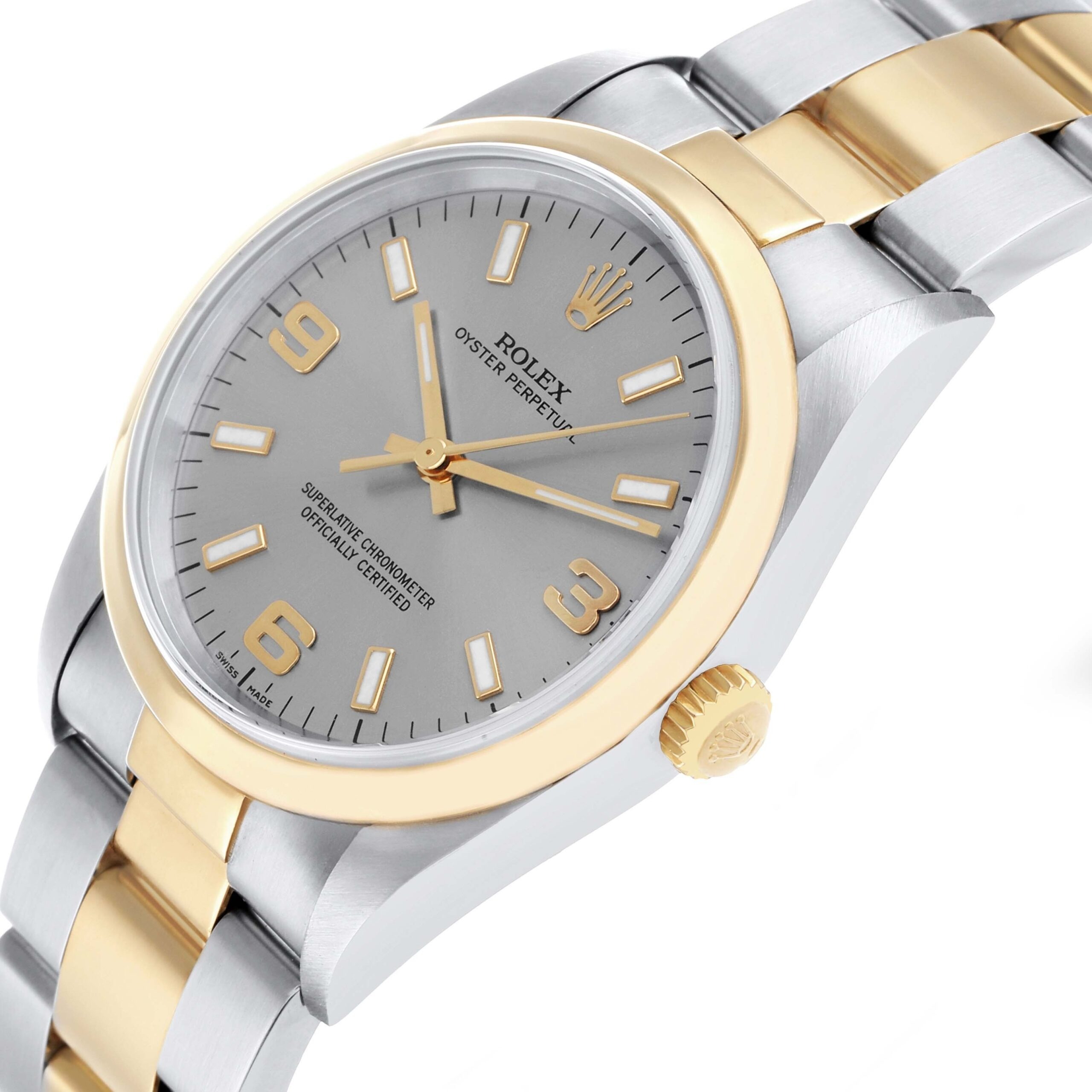 Rolex Oyster 34 — Acier & Or, cadran ardoise - luxuryevafr