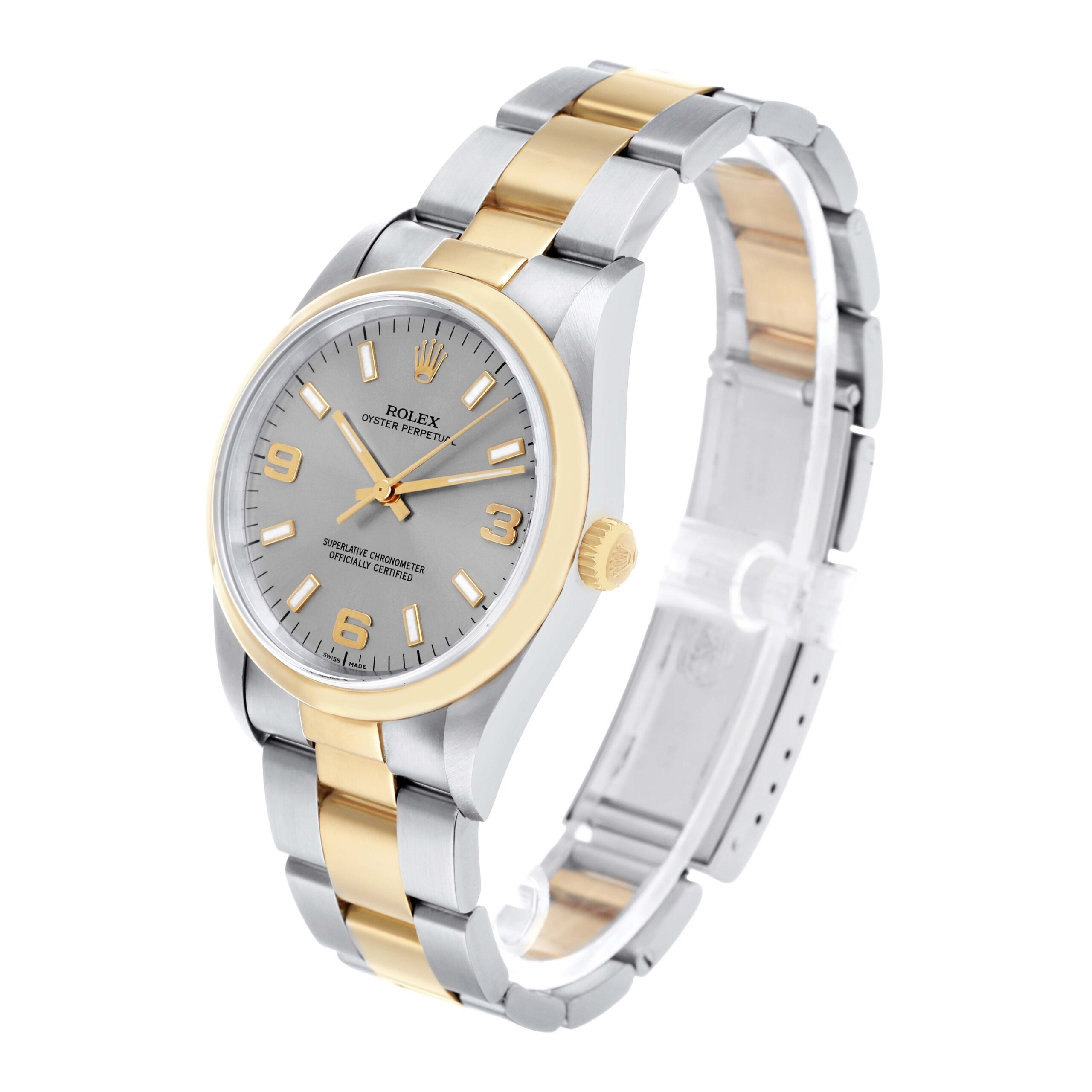Rolex Oyster 34 — Acier & Or, cadran ardoise - luxuryevafr