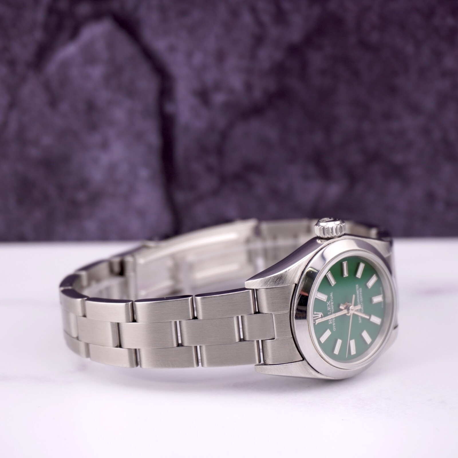 Rolex Oyster Perpetual Vert 25mm – Acier - luxuryevafr