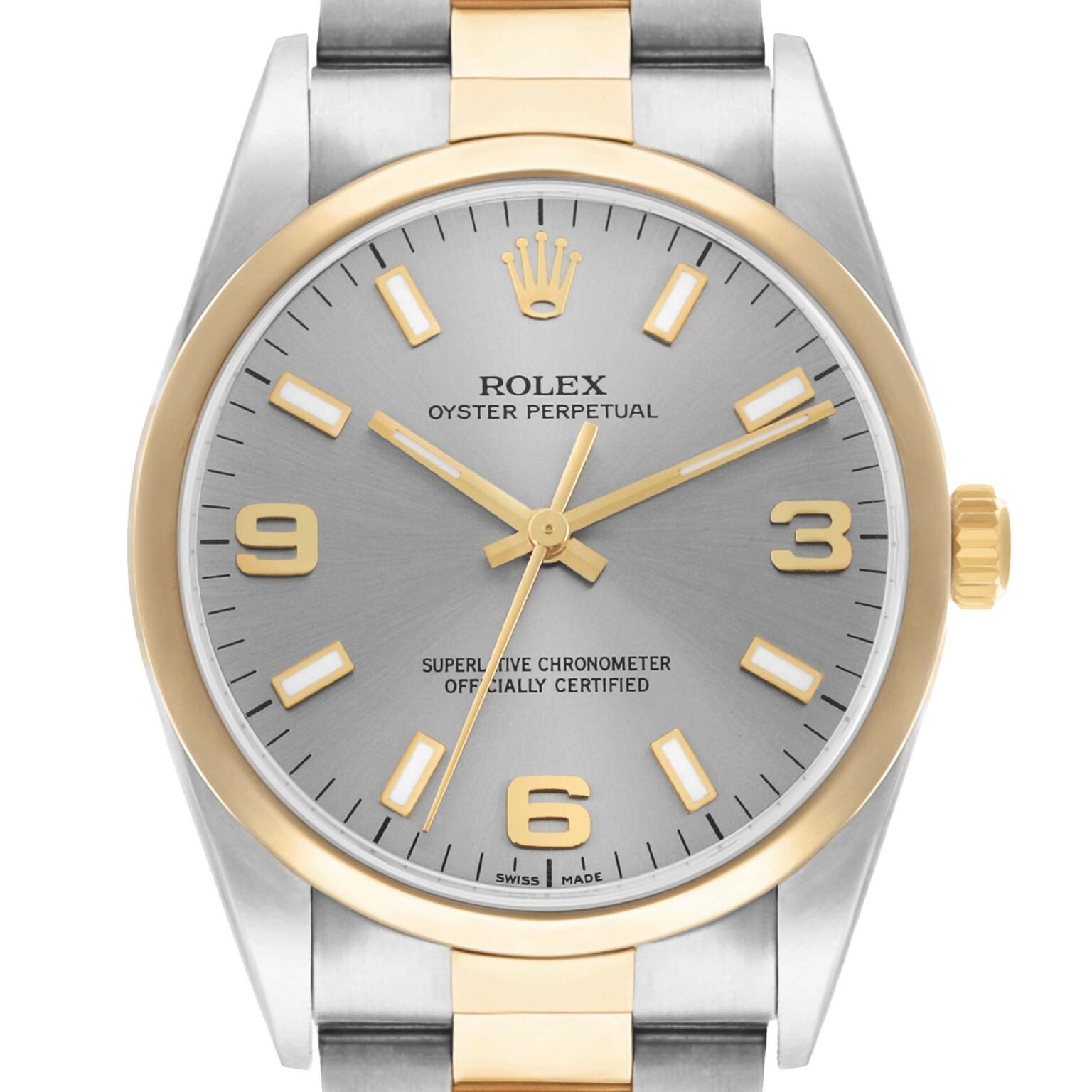 Rolex Oyster 34 — Acier & Or, cadran ardoise - luxuryevafr