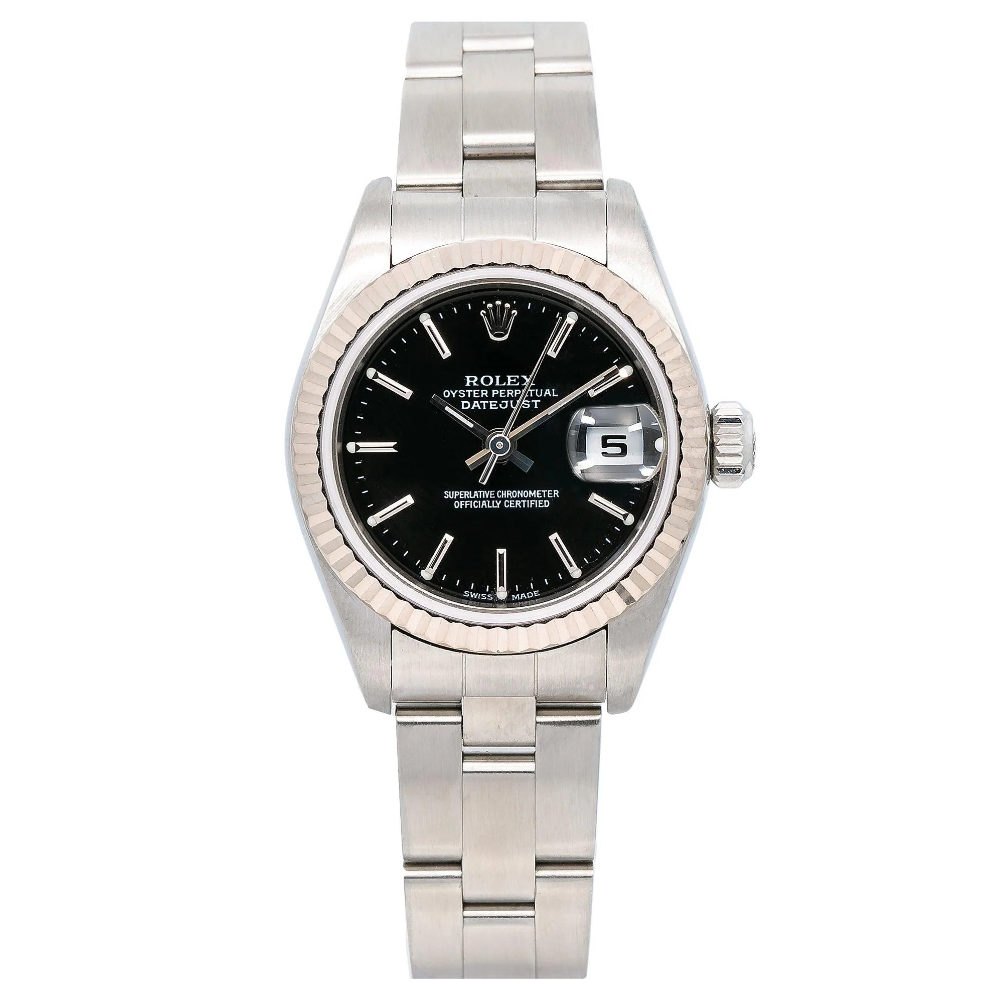 Rolex Lady-Datejust 26 Or Blanc Cadran Noir - luxuryevafr