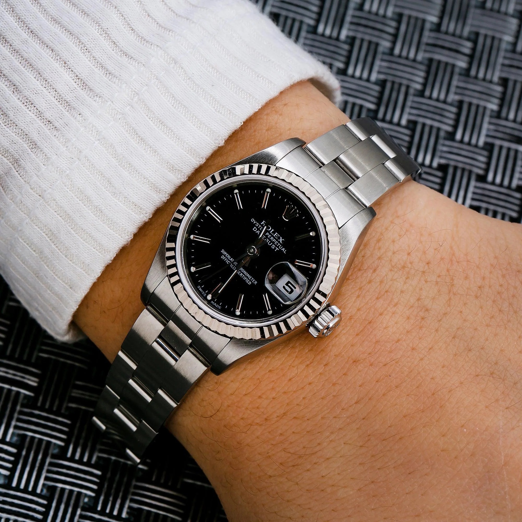 Rolex Lady-Datejust 26 Or Blanc Cadran Noir - luxuryevafr